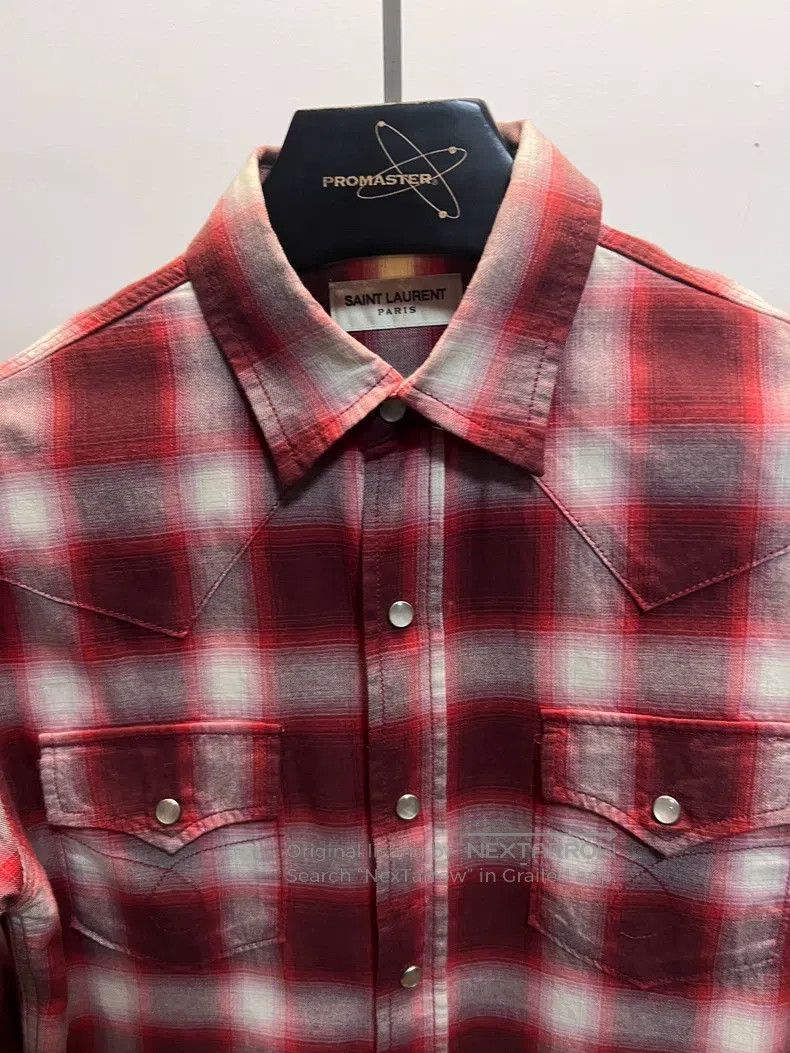 Saint Laurent Paris Saint Laurent Paris Saint Laurent red check cat-eye shirt, Size US XS / EU 42 / 0 - 3 Thumbnail