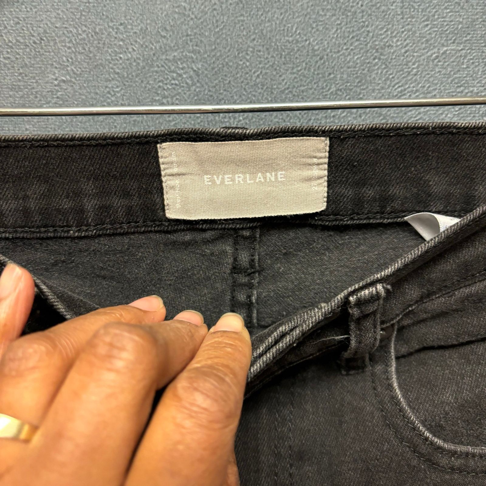 Everlane Everlane High Waist Straight Leg Jeans Black Womens 27 Reg Size 27" / US 4 / IT 40 - 3 Thumbnail