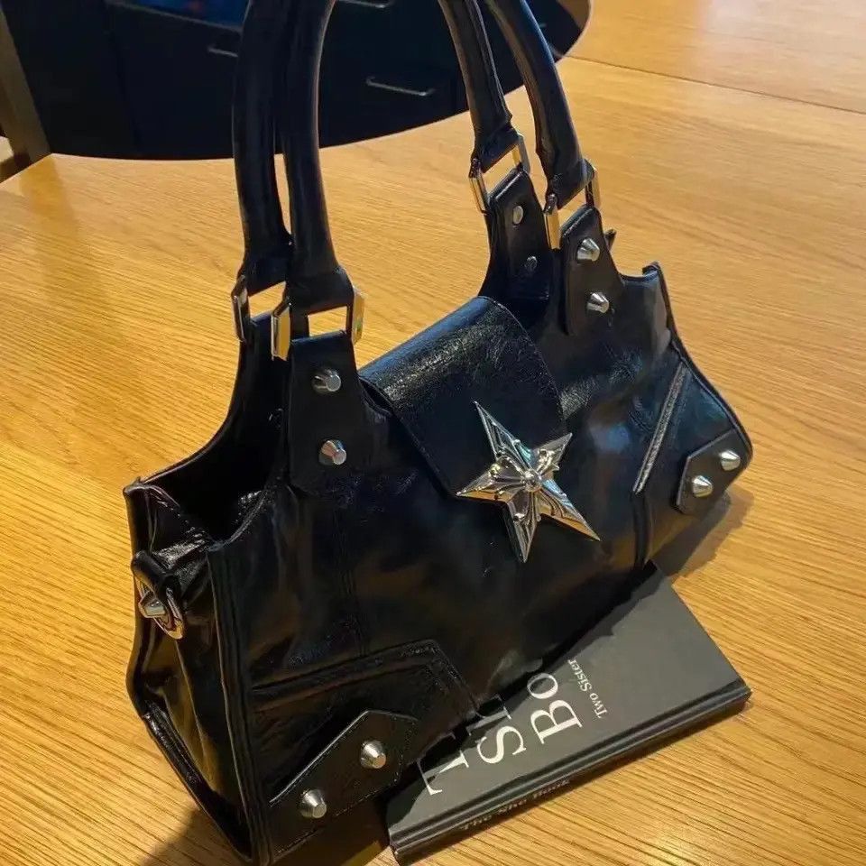 Japanese Brand × Leather Gothic Star Black Hand Bag Size ONE SIZE - 2 Thumbnail