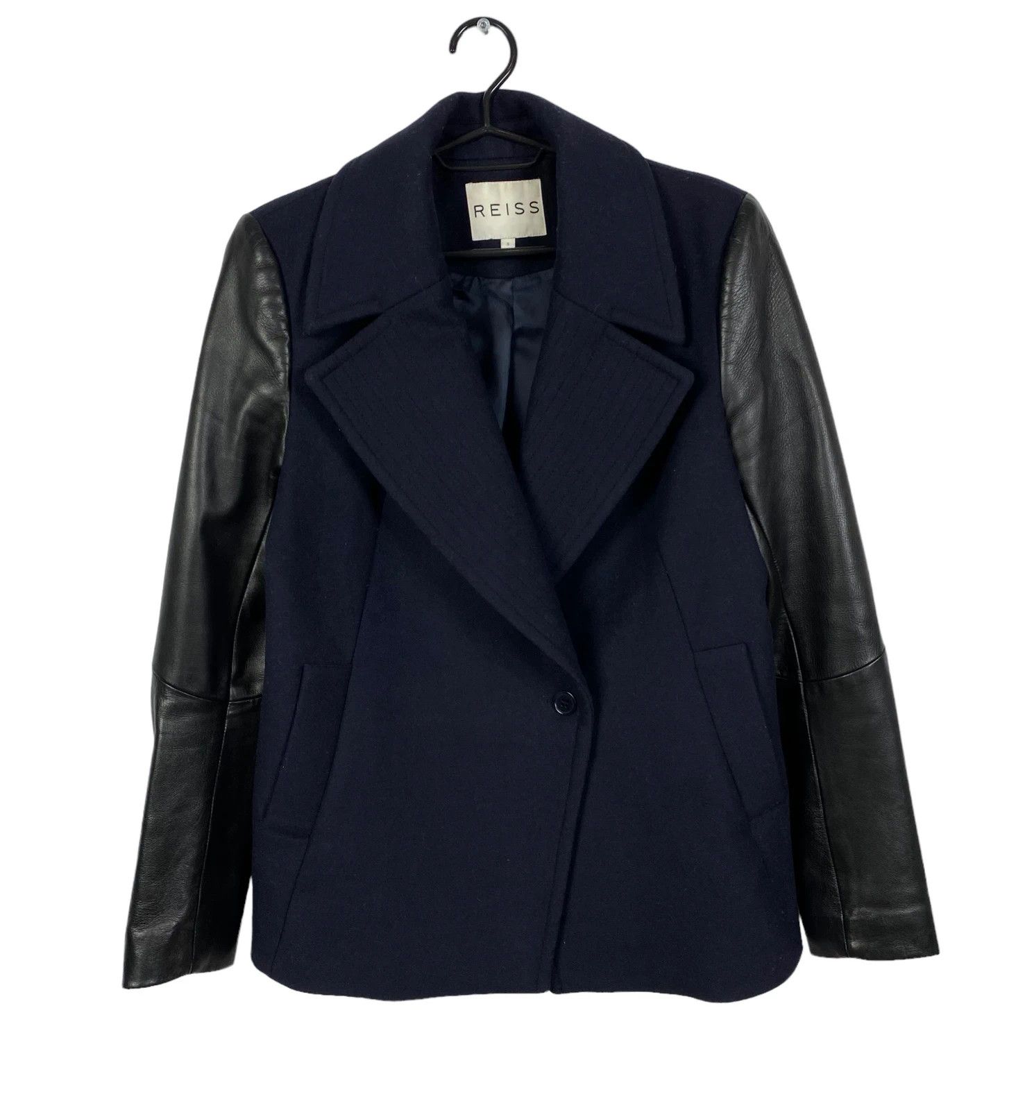 Reiss Reiss Fante Wool Coat Genuine Leather Sleeves size S Size S / US 4 / IT 40 - 8 Thumbnail