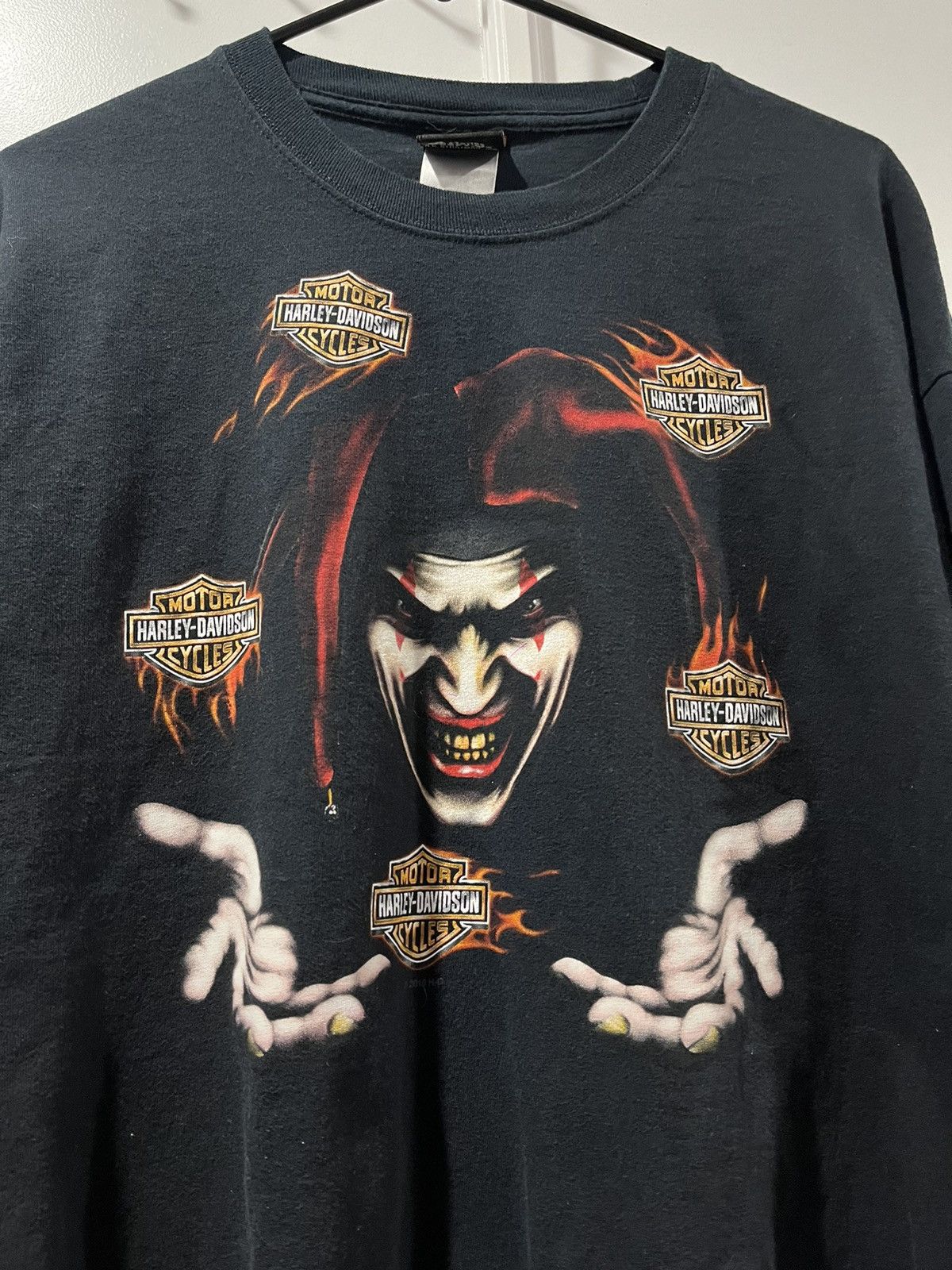Harley Davidson Juggling Joker Clown Longsleeve with Flames