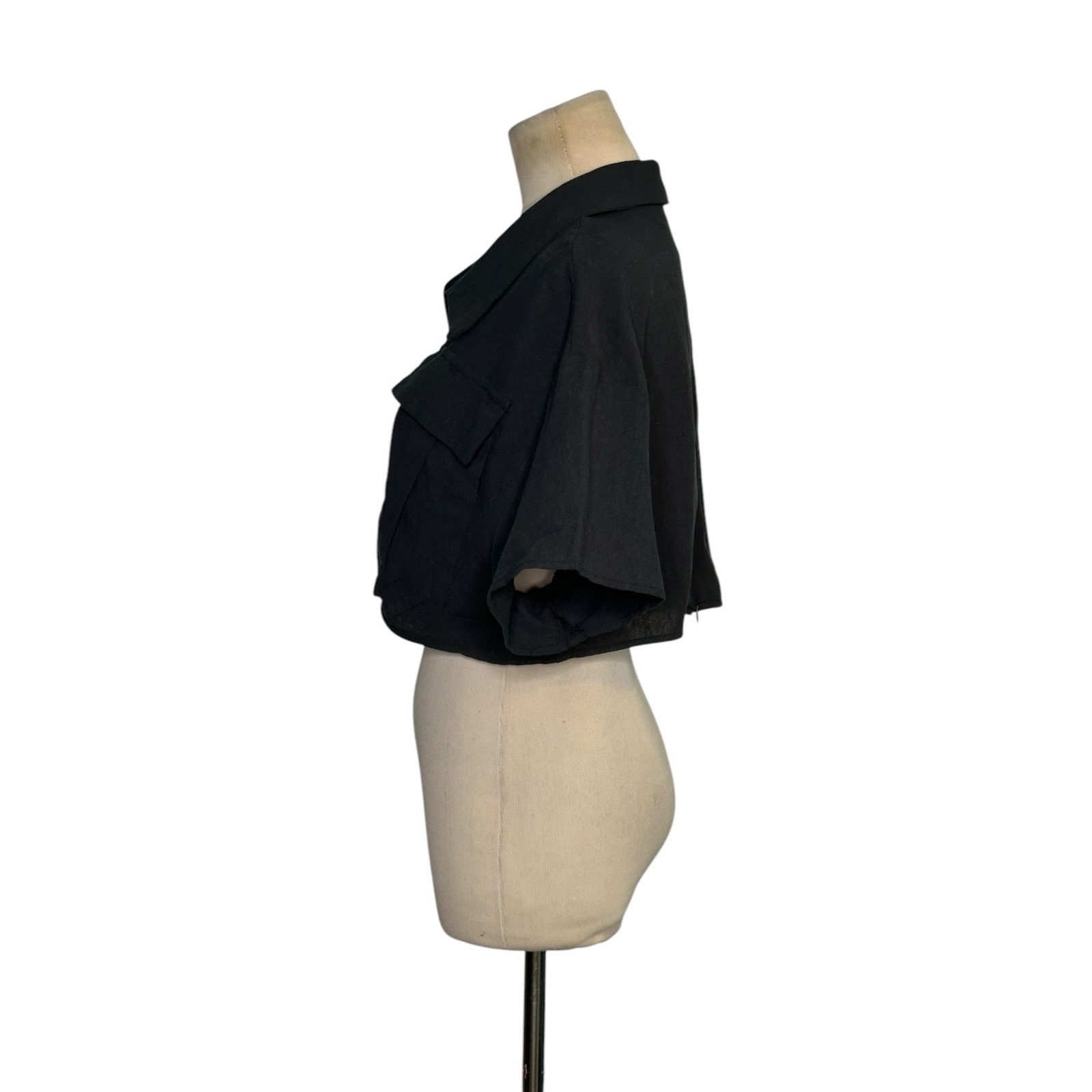 Shein Shein black short sleeves crop blouse size Large Size XS / US 0-2 / IT 36-38 - 5 Thumbnail