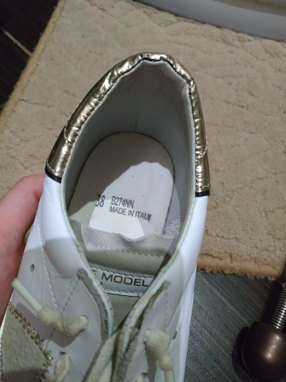 Philippe Model Philippe Model PRHX/78 EDT White Gold Leather Sneakers 38 Size US 7.5 / IT 37.5 - 7 Thumbnail