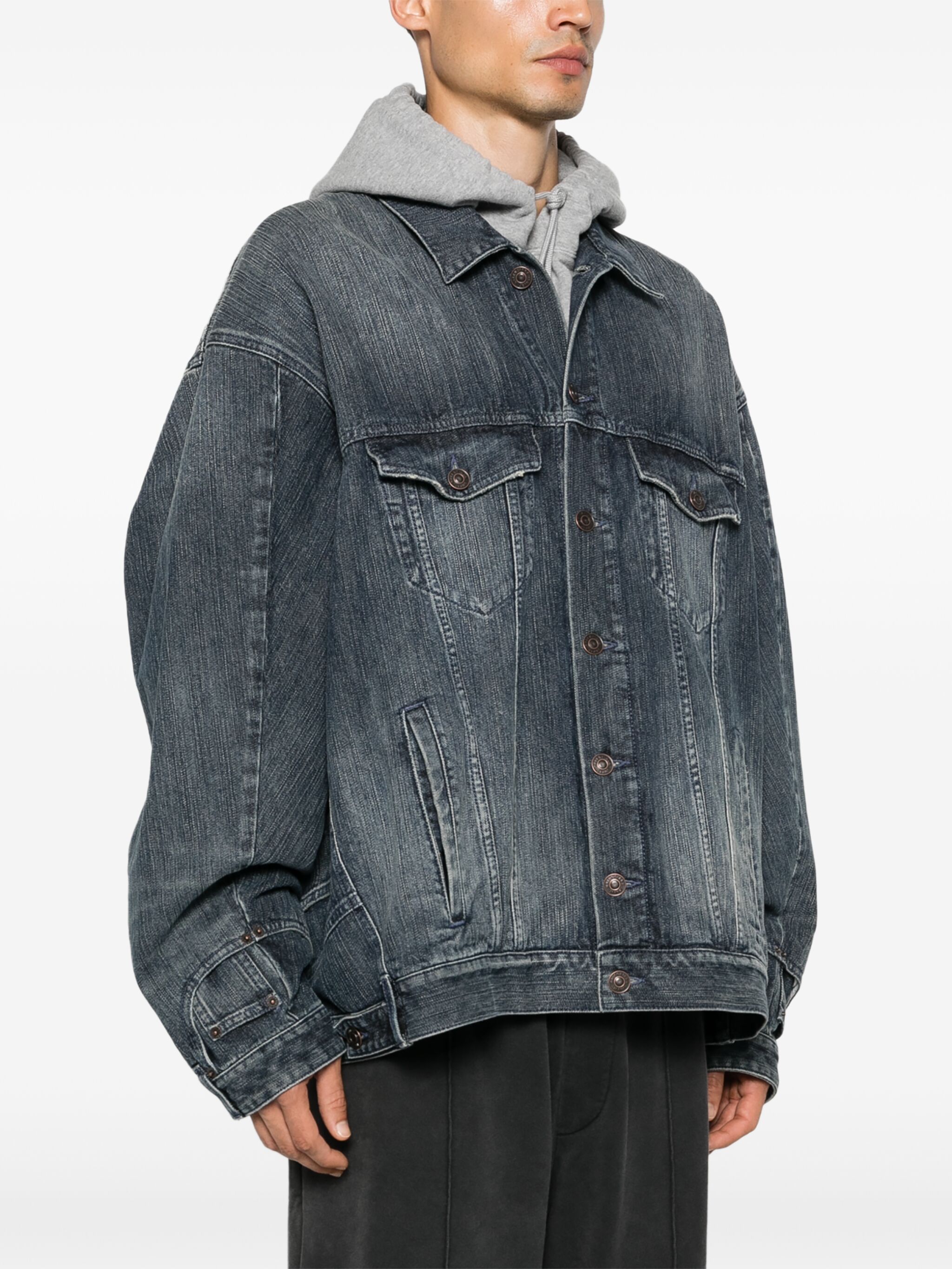 Balenciaga os11x0724 Deconstructed Denim Jacket in Blue Size US L / EU 52-54 / 3 - 2 Thumbnail