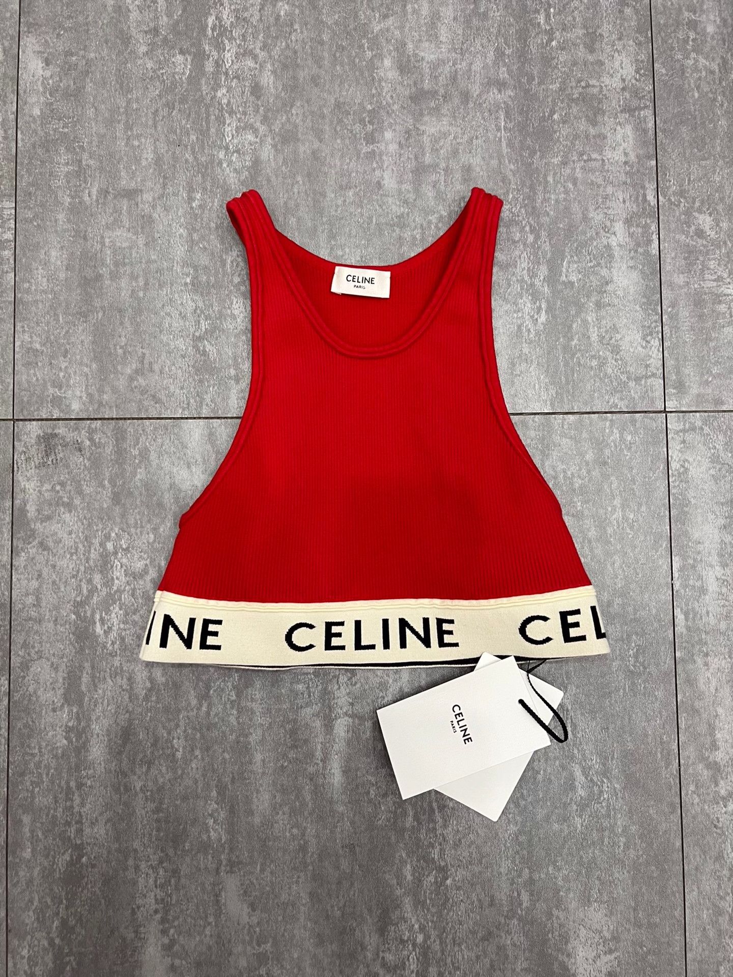 Celine Celine Retro Red Tank Top S Women Size S / US 4 / IT 40 - 1 Thumbnail