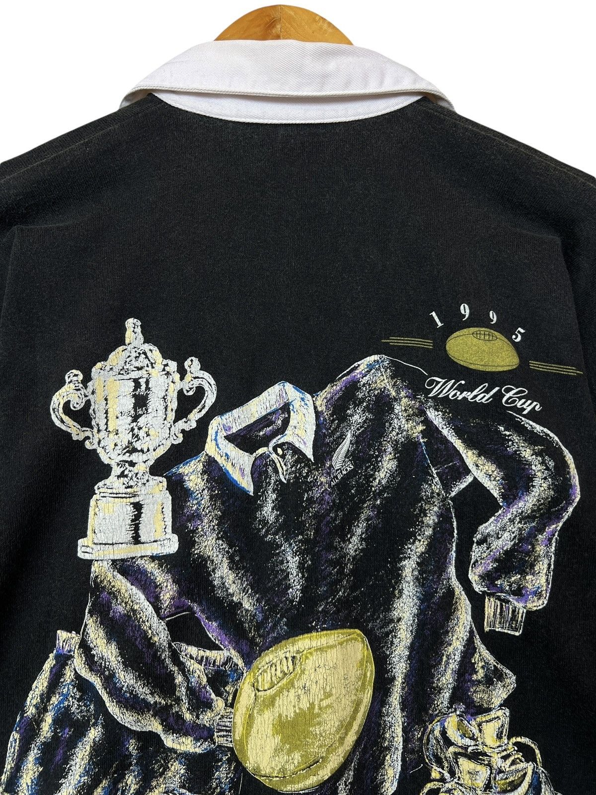 Canterbury of New Zealand Vintage 90s Canterburry World Cup Polo Rugby All Black Shirt Size US L / EU 52-54 / 3 - 5 Thumbnail