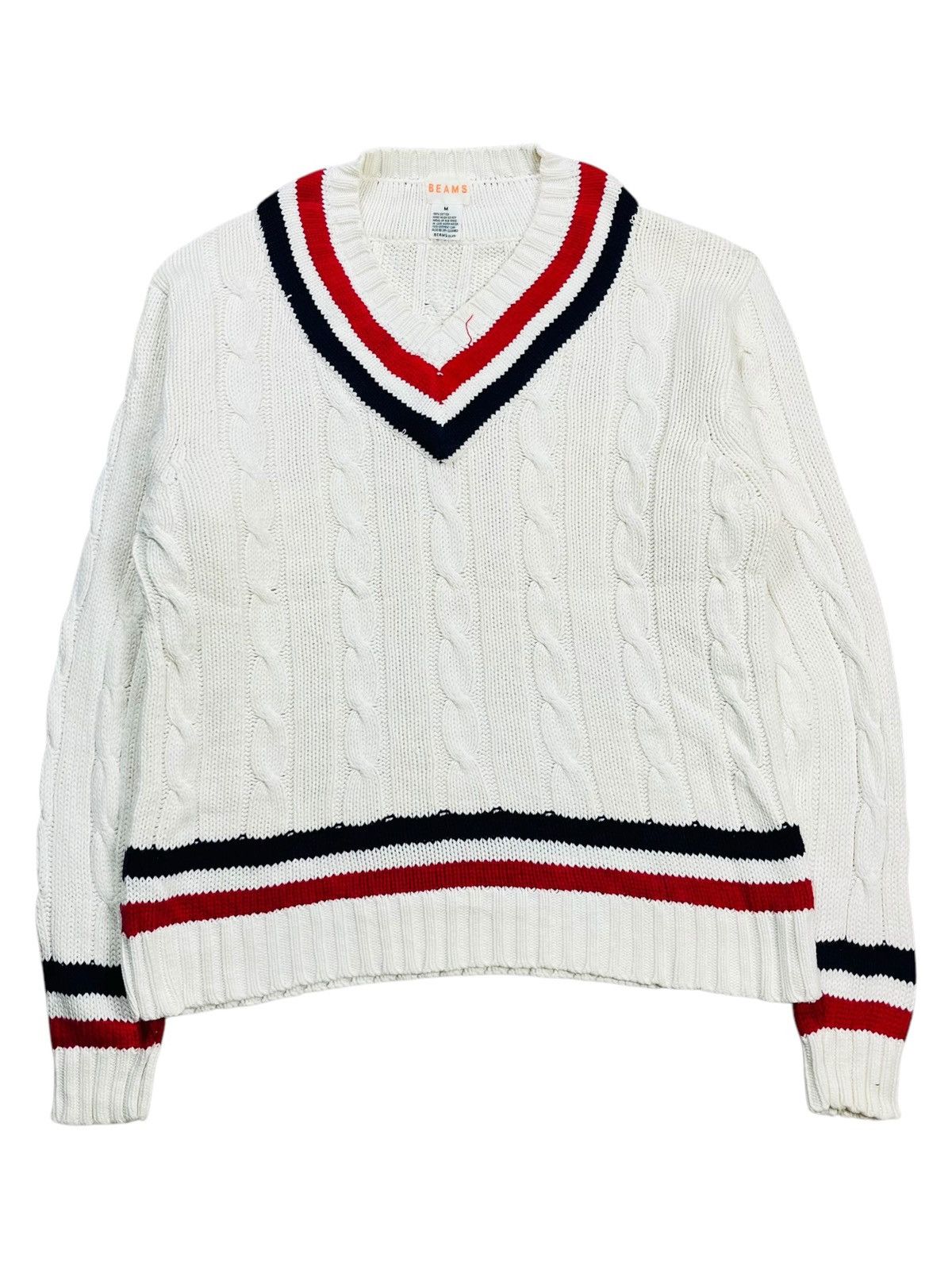 Beams Plus 1990s Beams - Tyler Style Big Vneck Knitted Sweater Size US M / EU 48-50 / 2 - 1 Thumbnail