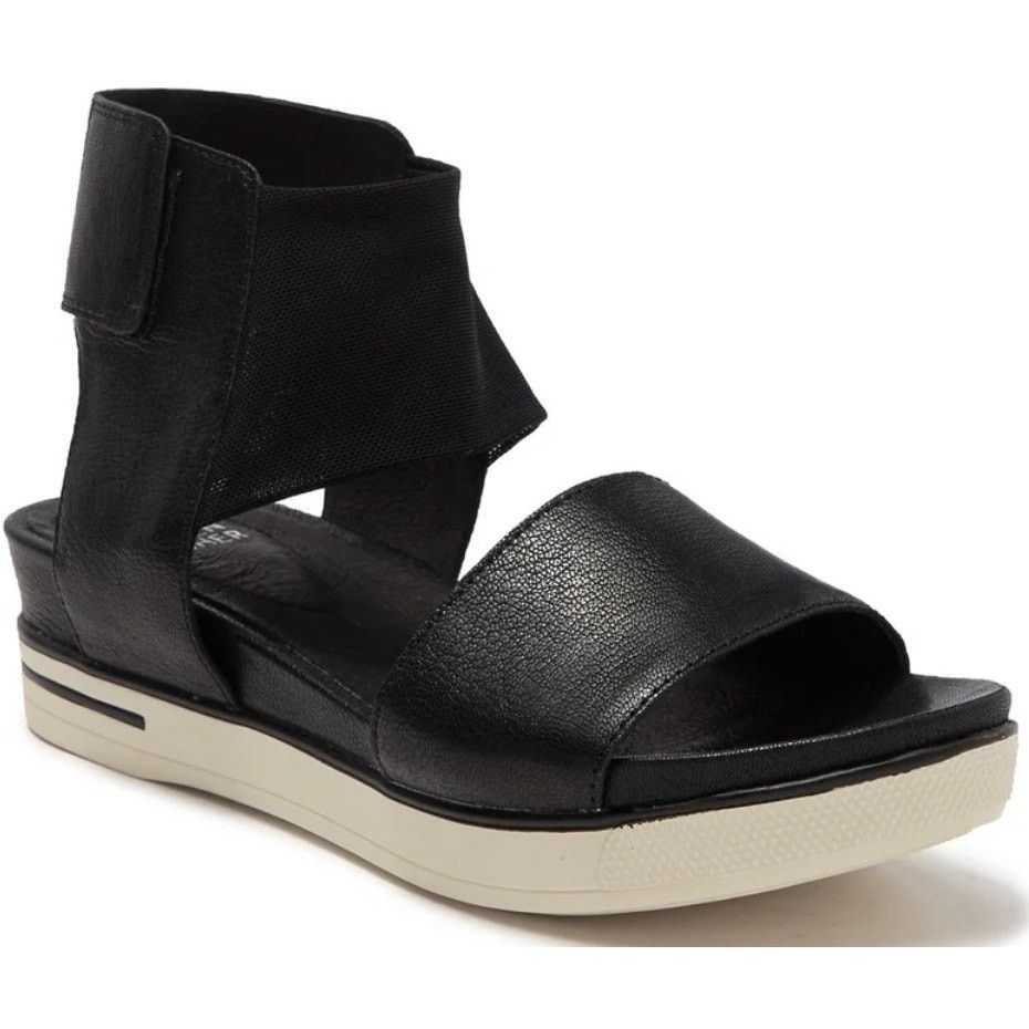 Eileen Fisher Spree Sandal Sport Tumbled Leather Black 9.5
