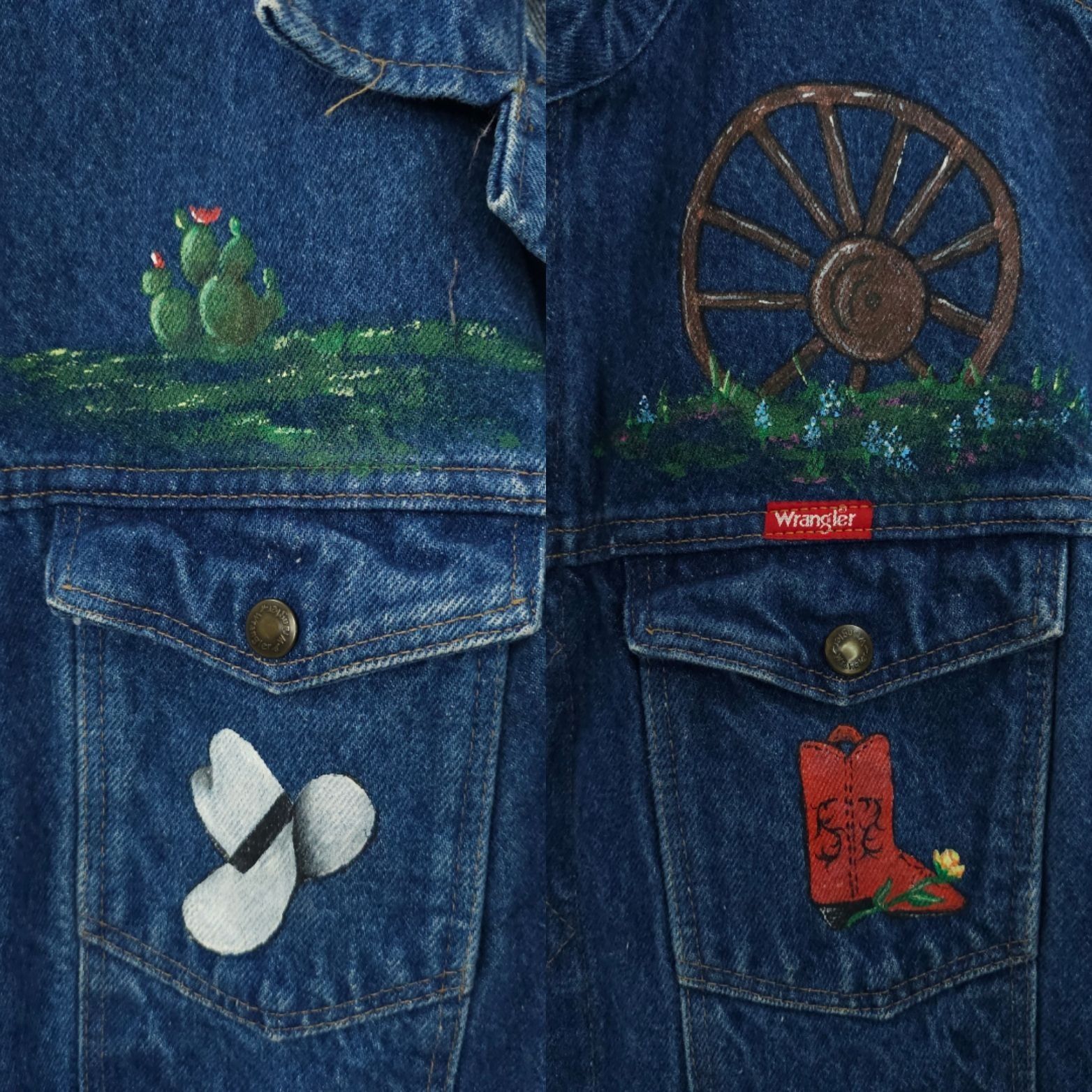 Wrangler Wrangler Western Denim Jacket Womens Size L DIY Hand Painted Size L / US 10 / IT 46 - 9 Thumbnail