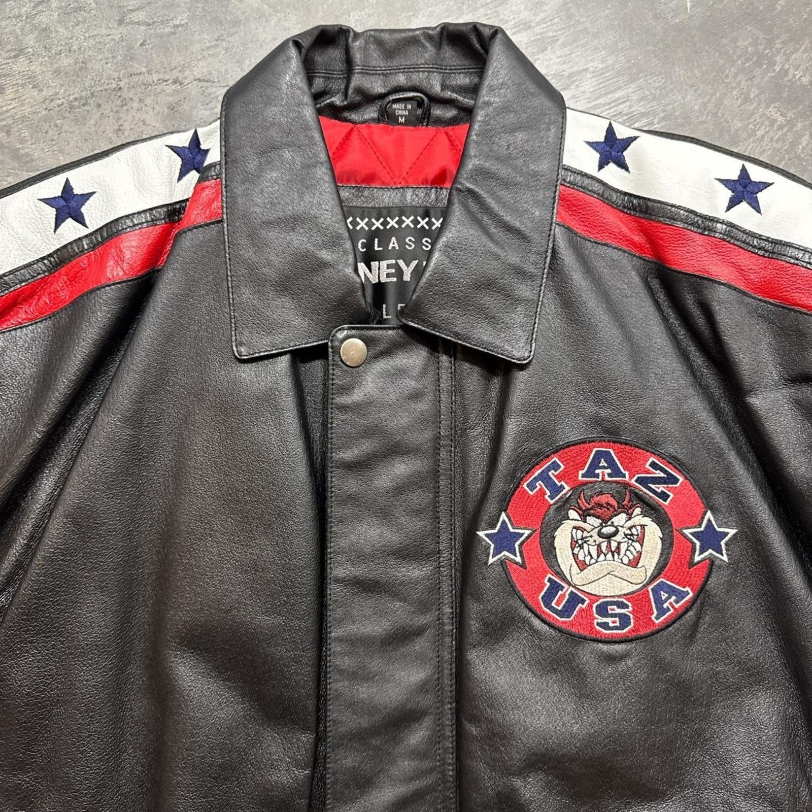 Vintage Vintage Looney Tunes Taz USA Tasmanian Devil Leather Jacket Size US M / EU 48-50 / 2 - 7 Thumbnail