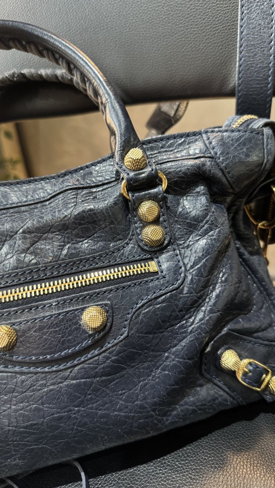 Balenciaga Balenciaga Nay Blue Leather Small Classic City RH Tote Size ONE SIZE - 4 Thumbnail