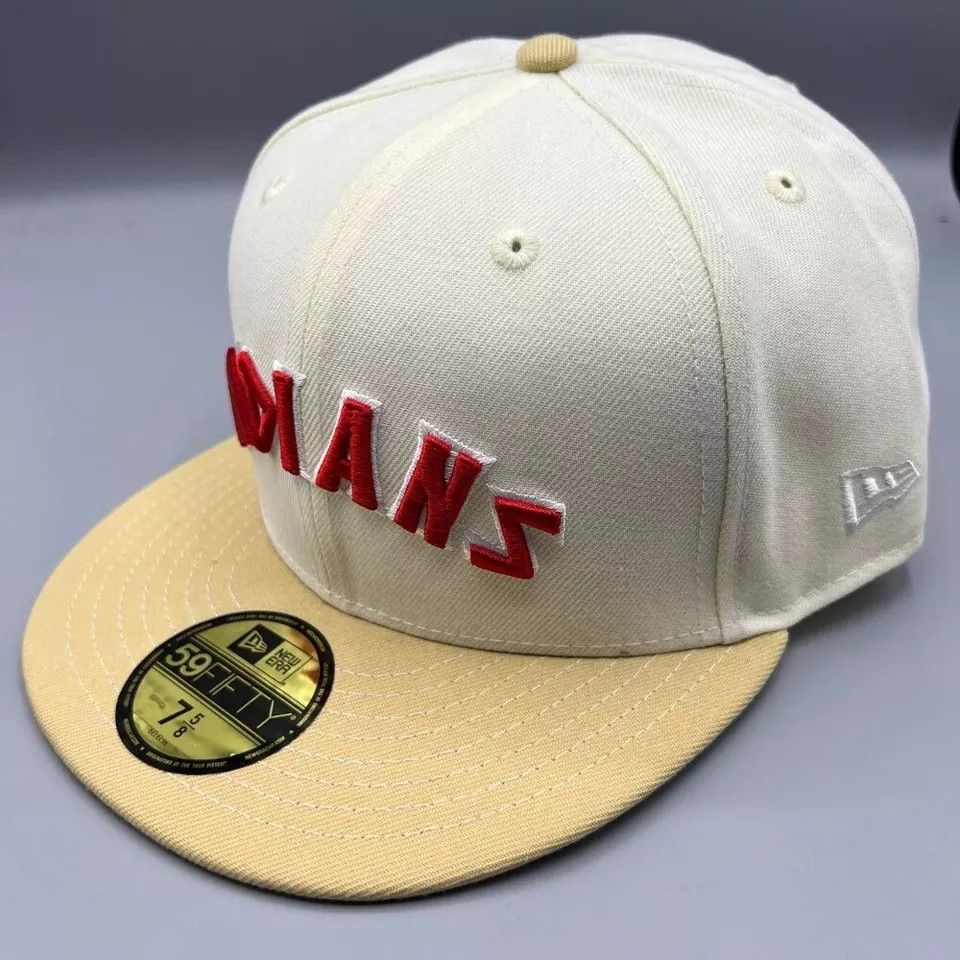 New Era Cleveland Indians Guardians Hat Men 7 5/8 White Fitted Cap Size ONE SIZE - 2 Thumbnail