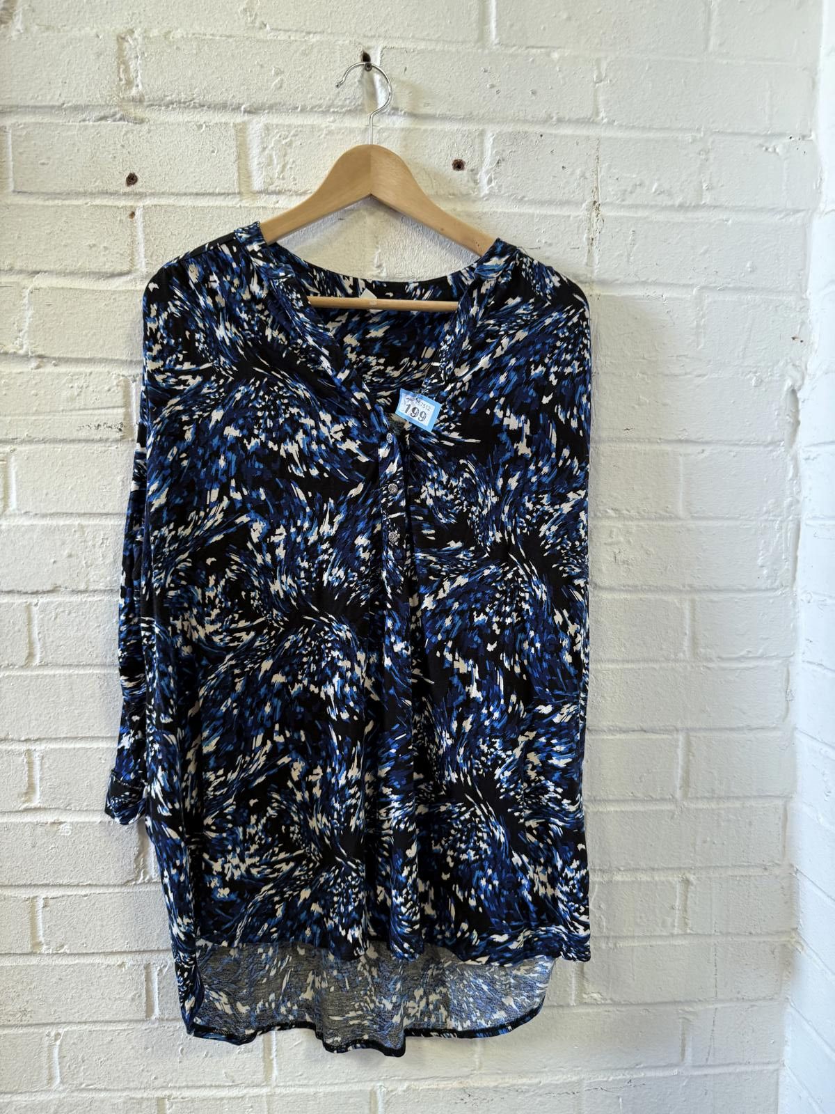 Unknown London Women's Maternity Top with Blue and Black Abstract Pattern Size XXL / US 16-18 / IT 52-54 - 1 Thumbnail