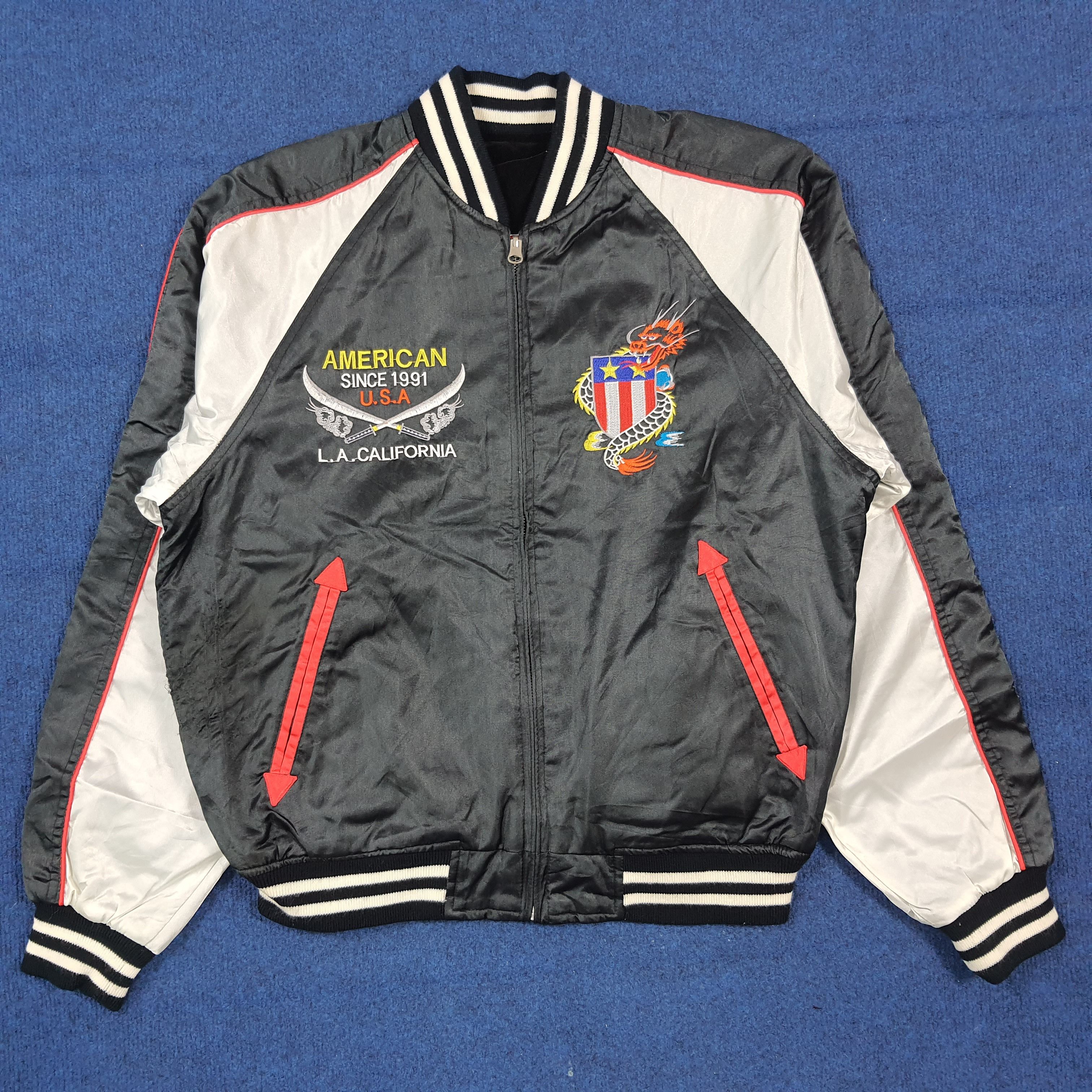 Japanese Brand Reversible Sukajan Bomber American Spirit Shoot One C291N24 Size US M / EU 48-50 / 2 - 3 Thumbnail