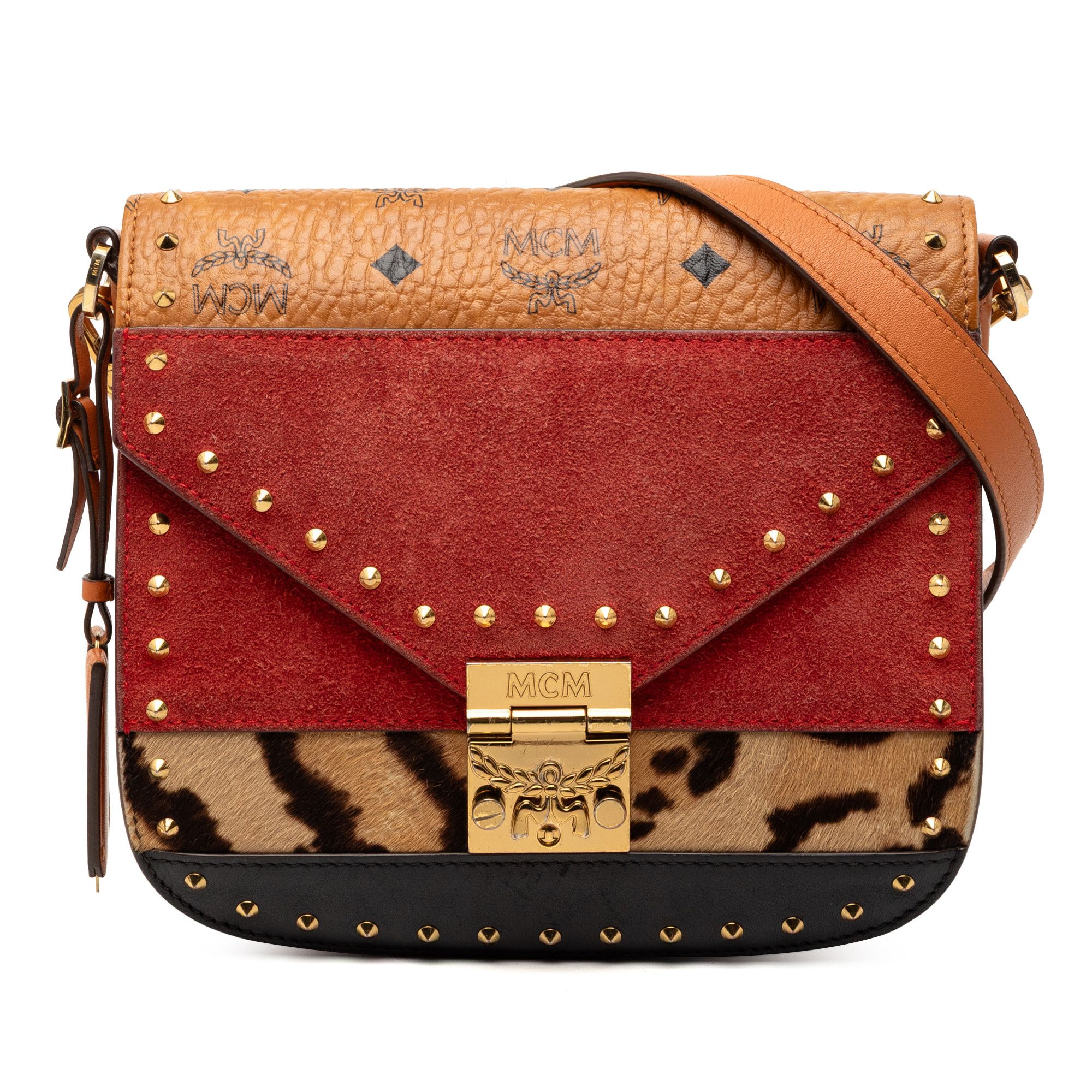 MCM MCM Studded Suede and Pony Hair Patricia Crossbody Size ONE SIZE - 1 Thumbnail