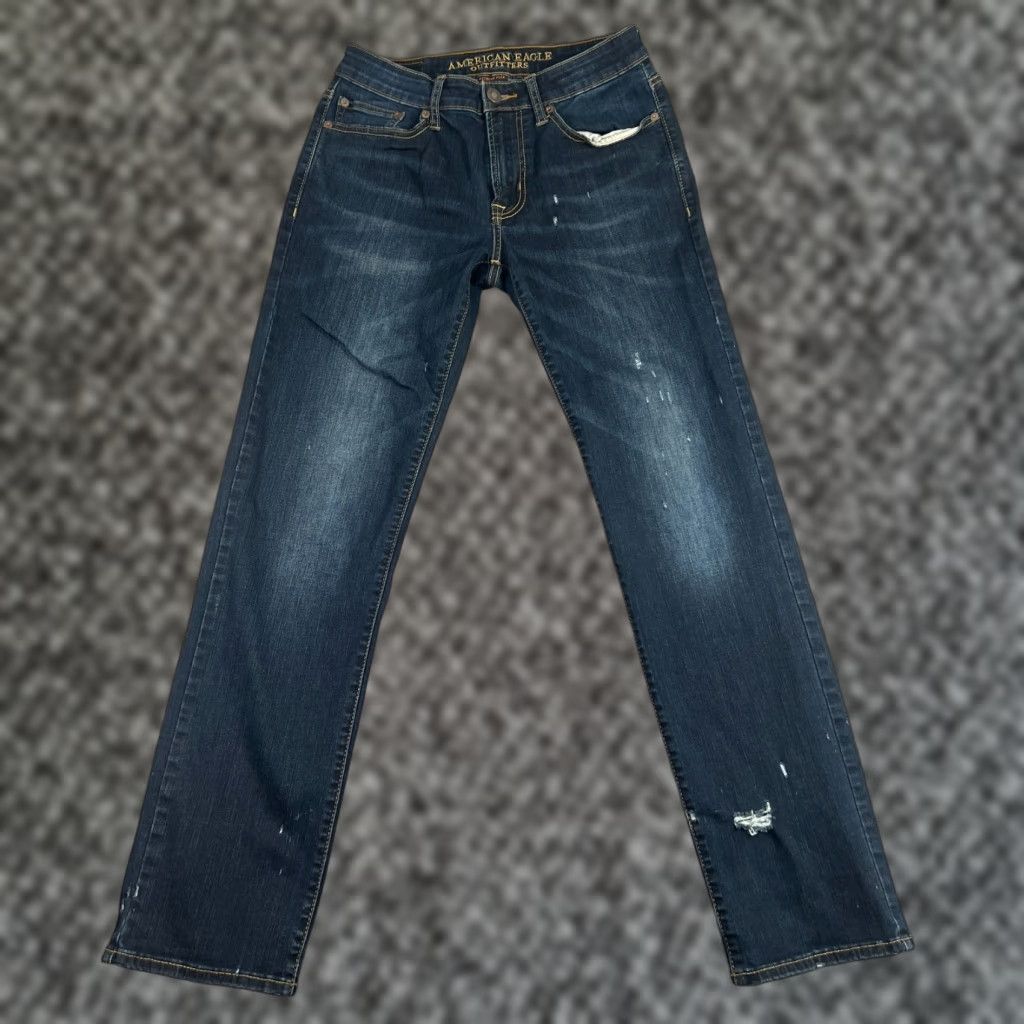 American Eagle Outfitters American Eagle Jeans Mens Slim Straight 28x32 Blue Airflex Stretch Denim Pants Cotton Polyester Denim Jeans Brand American Eagle Outfitters Size US 28 / EU 44 - 1 Thumbnail