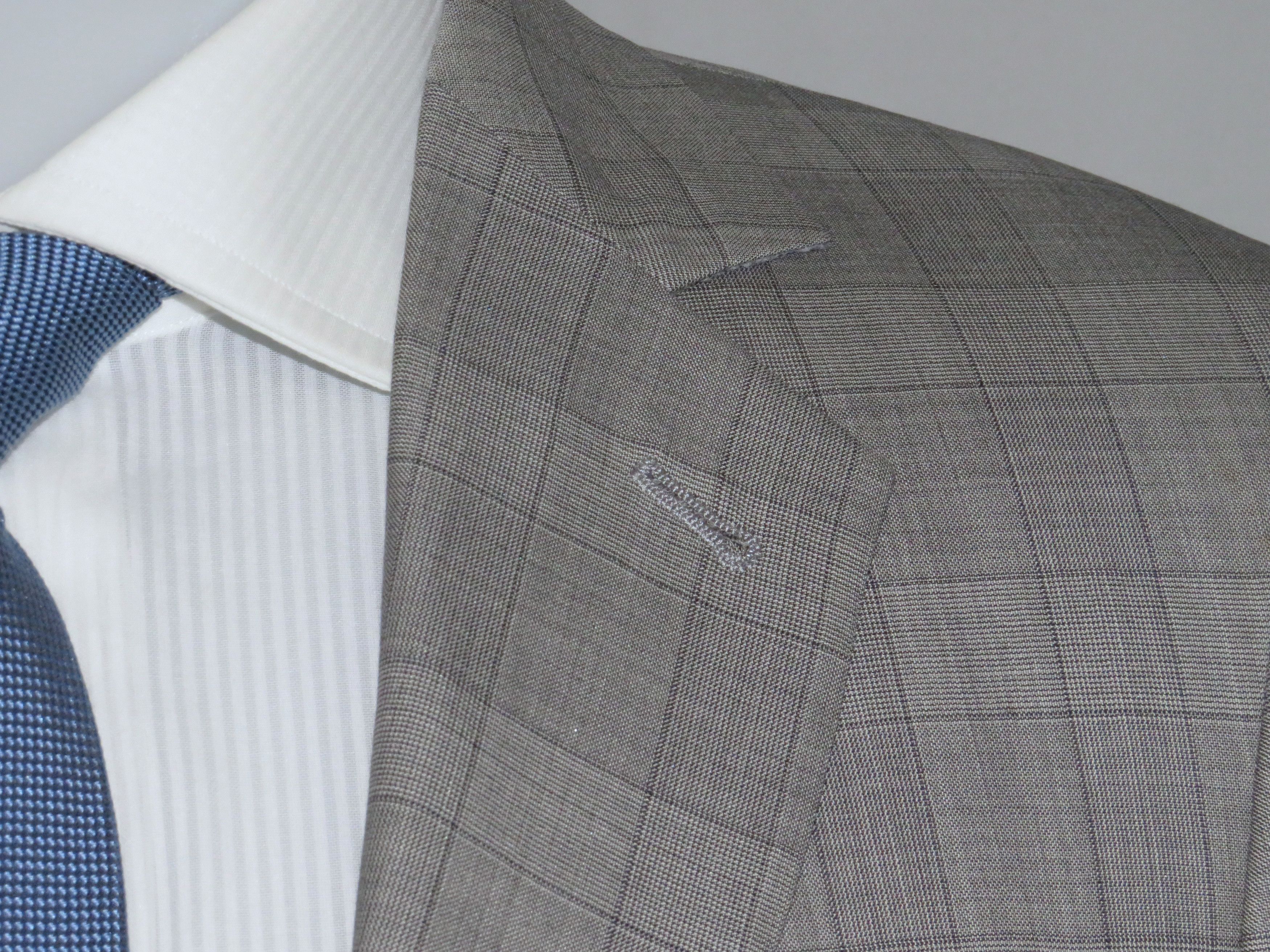 Giorgio Armani Black Label Custom Gray Plaid Two Button Suit 40R Size 40R - 6 Thumbnail