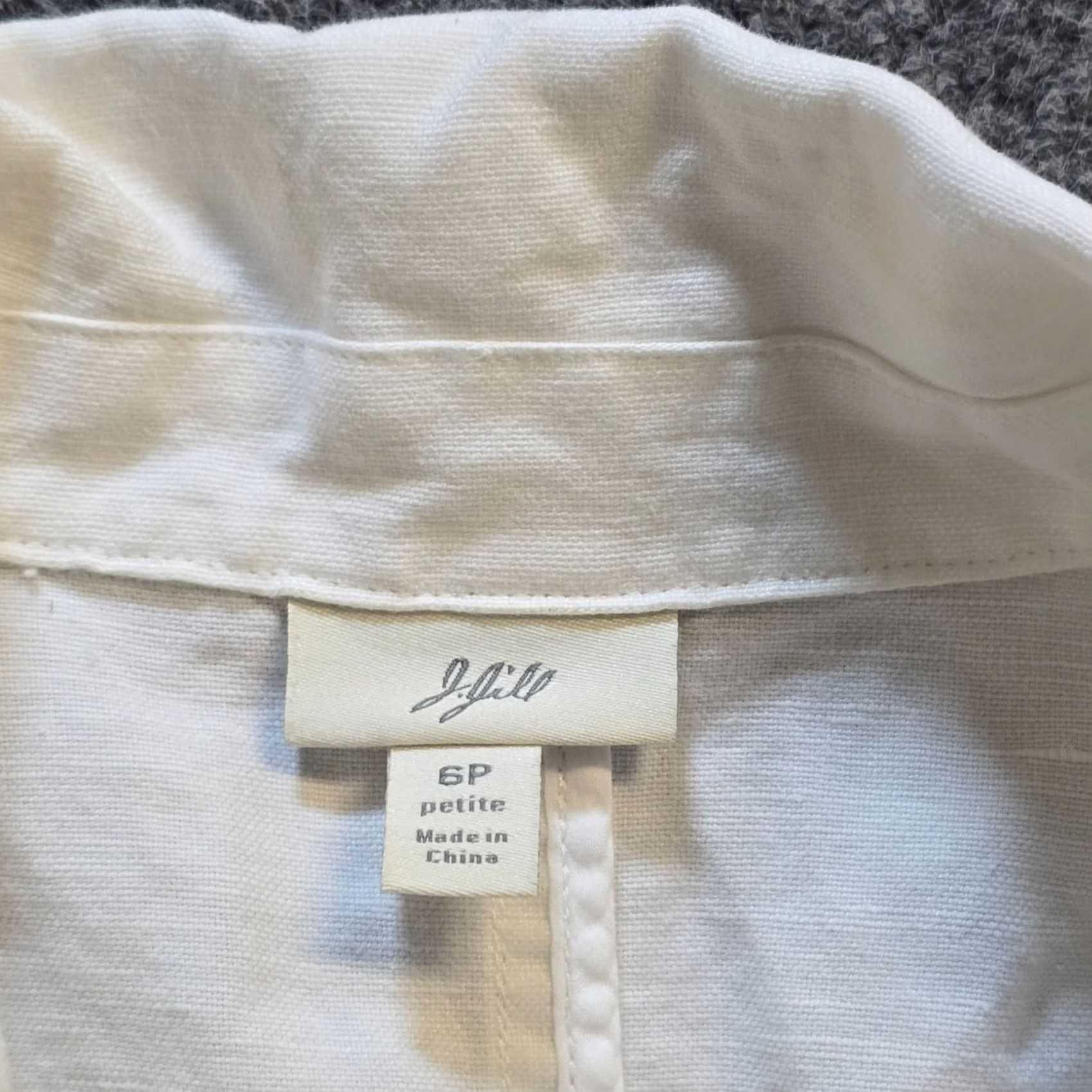 J. Jill VINTAGE J. Jill Jacket Womens Petite 6 White Embroidery Linen Blend Short 3/4 Sleeve Button Regular Twill Lightweight Casual Womens Size M / US 6-8 / IT 42-44 - 4 Thumbnail