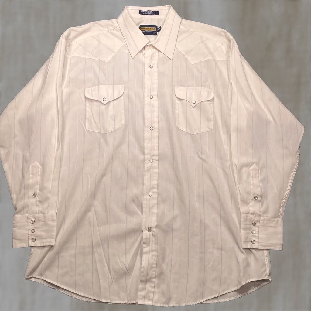 Vintage VINTAGE Panhandle Slim White Stripe Pearl Snap Western Shirt Mens XL Hong Kong Size US XL / EU 56 / 4 - 1 Thumbnail
