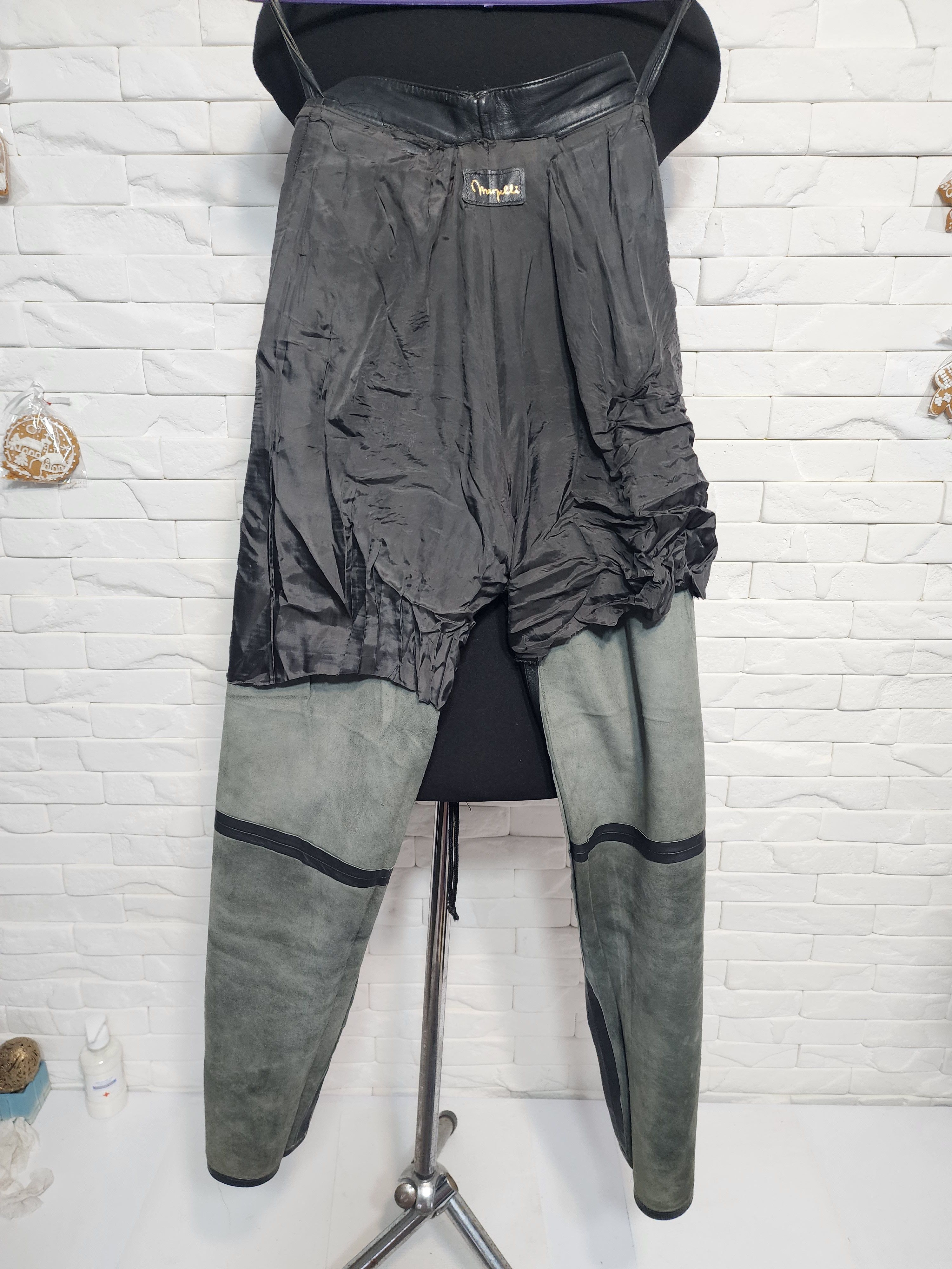 Other Gray Leather Pants: Women's Genuine Trousers Size 25" / US 0 / IT 36 - 9 Thumbnail