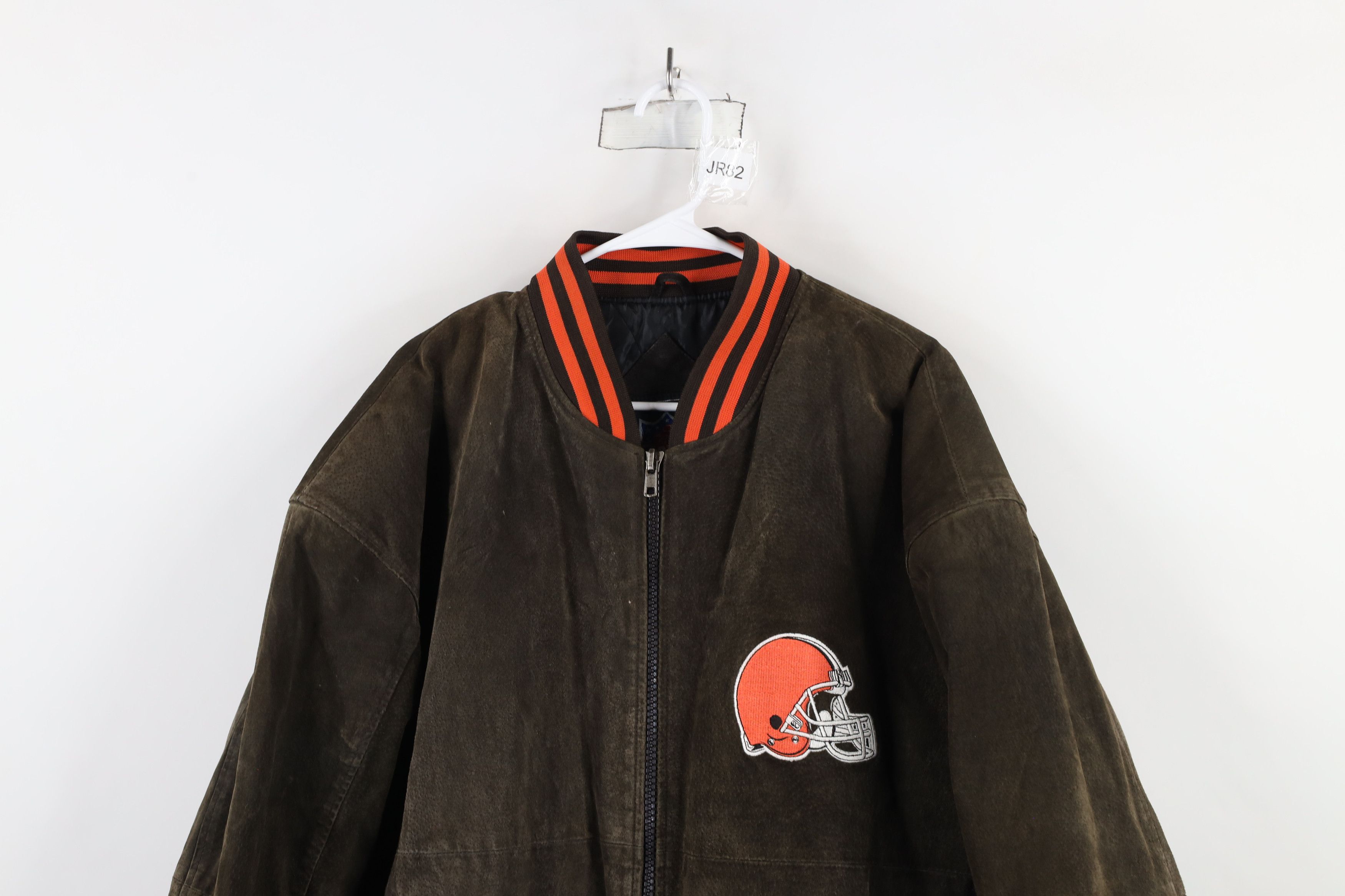 Vintage Vintage 90s Cleveland Browns Football Suede Leather Jacket Size US L / EU 52-54 / 3 - 2 Thumbnail