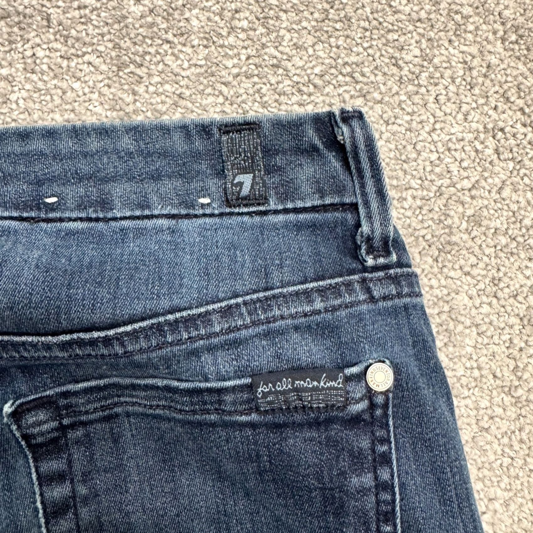 7 For All Mankind 7 For All Mankind The High Waist Skinny Jeans Womens 27 Blue Dark Wash Size 26" / US 2 / IT 38 - 5 Thumbnail
