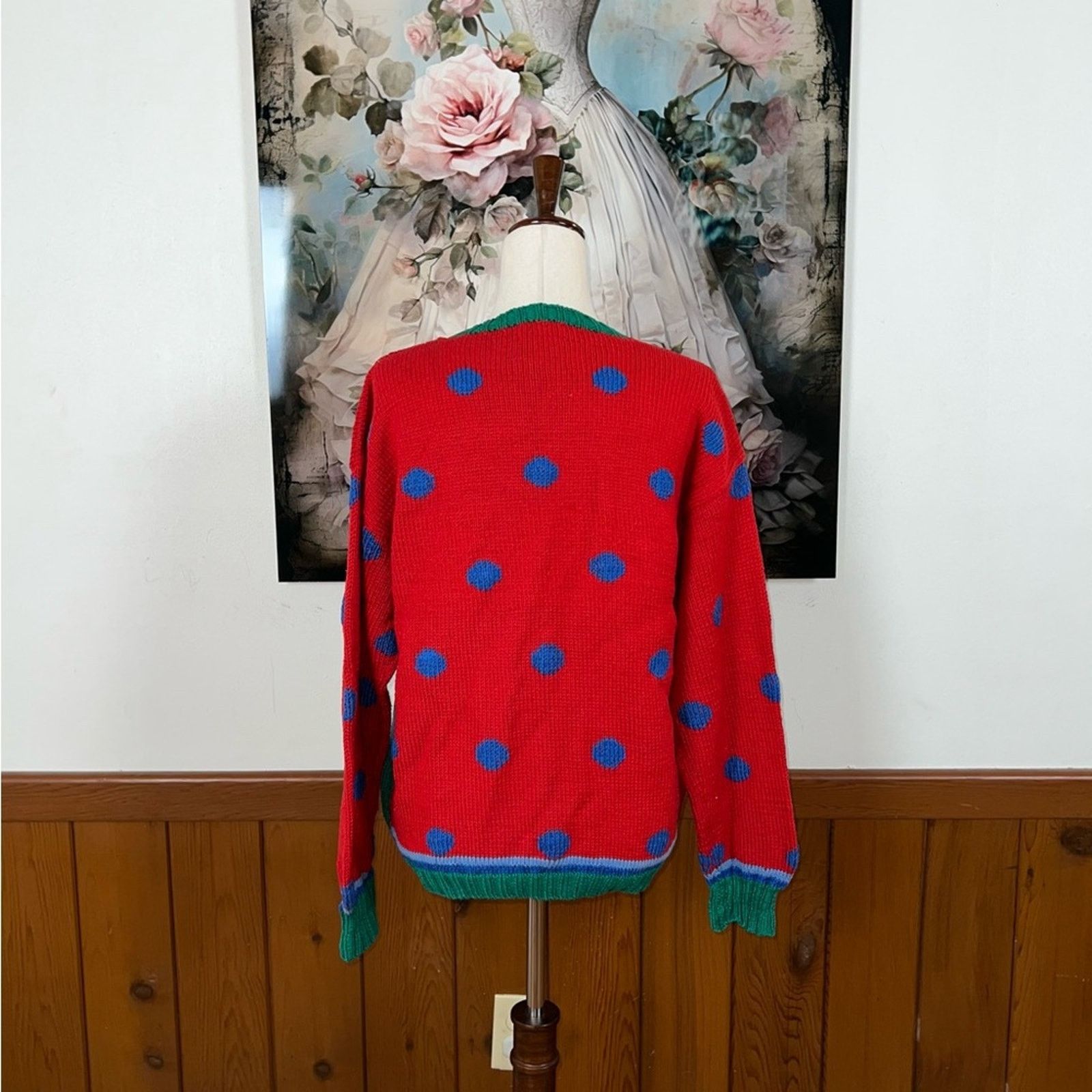 Vintage Fabulous Vintage 1980s B.G. Day Cotton Novelty Sweater! Size M / US 6-8 / IT 42-44 - 7 Thumbnail