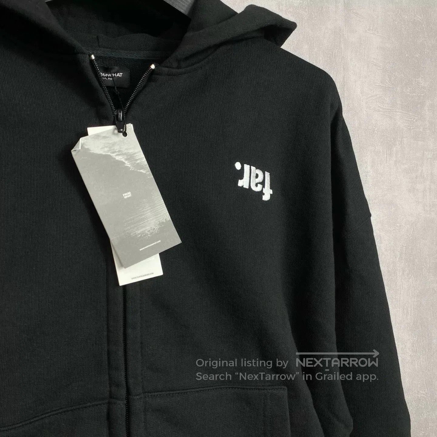 Vintage Far Archive Black Inverted Logo Zip Hoodie. Size US M / EU 48-50 / 2 - 2 Thumbnail