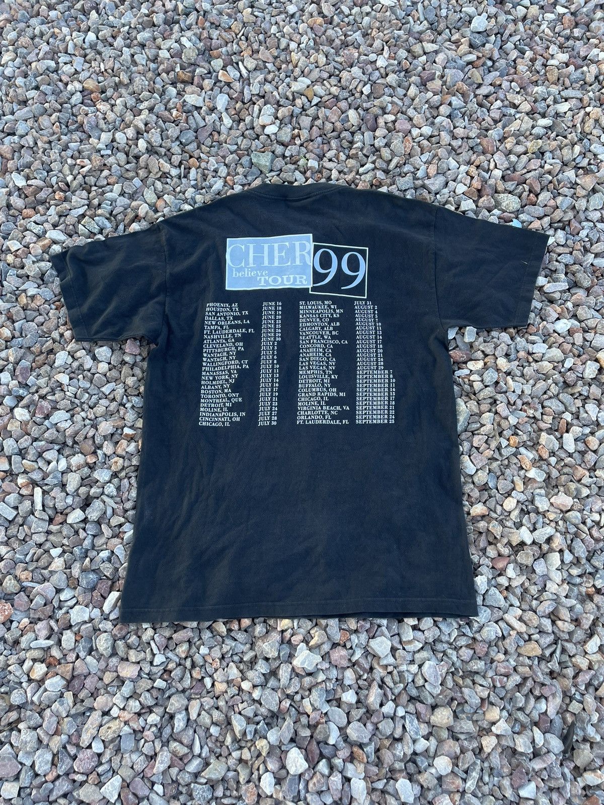 Band Tees × Giant Vintage Cher Believe Tour 1999 Black T-shirt Size US L / EU 52-54 / 3 - 9 Thumbnail