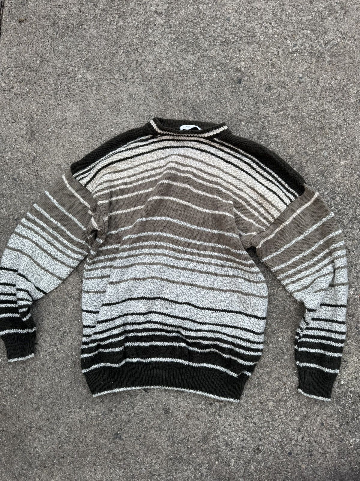Vintage Knit sweater vintage green beige Size US L / EU 52-54 / 3 - 1 Thumbnail
