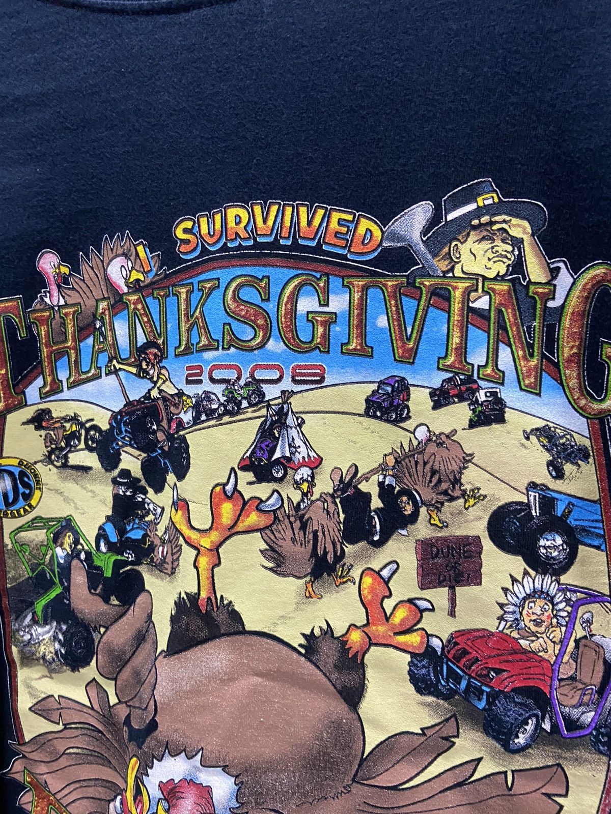 Gildan SURVIVED THANKS GIVING 2008 DUMONT DUNES LONG SLEEVE Size US L / EU 52-54 / 3 - 8 Thumbnail
