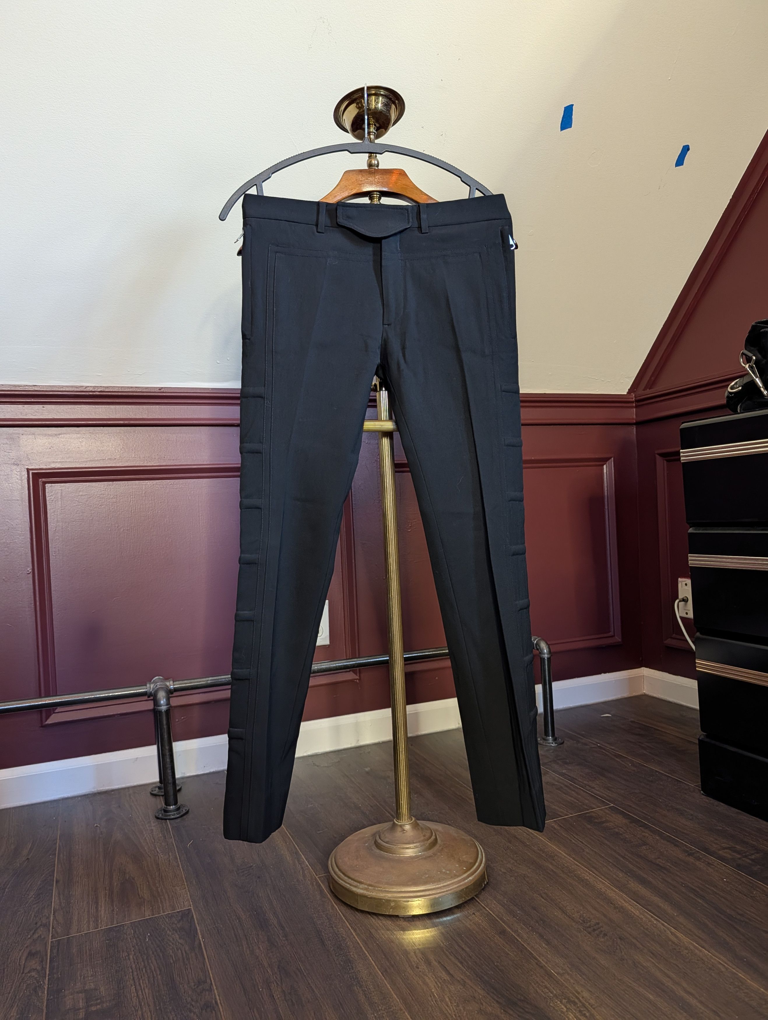 Dior FW 2008 KVA ridged side cummerbund runway pants 44 Size US 29 - 2 Thumbnail