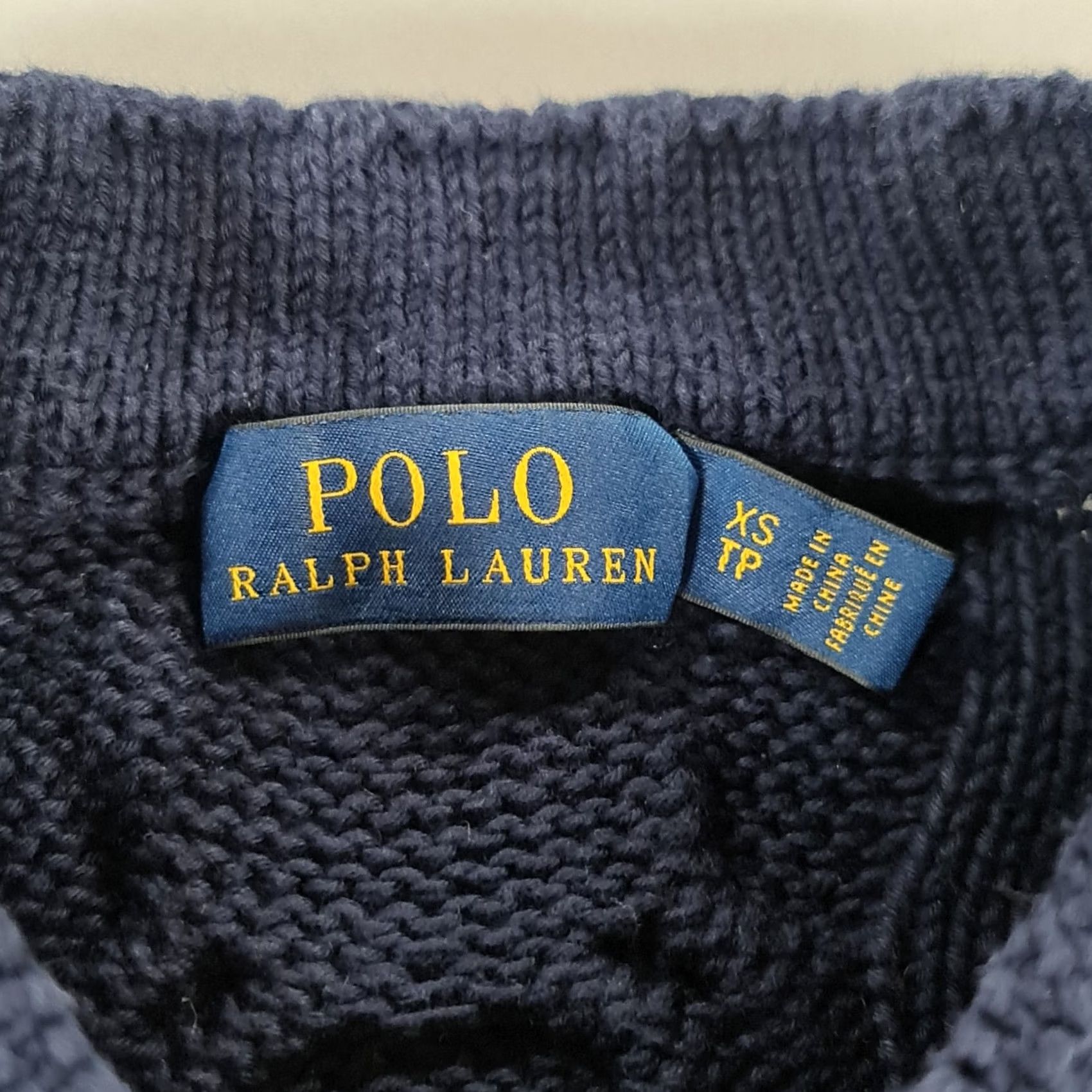 Polo Ralph Lauren Polo Ralph Lauren Jumper Womens XS Navy Blue Cotton Cable-Knit Pullover Crew Neck Long Sleeve Size XS / US 0-2 / IT 36-38 - 3 Thumbnail