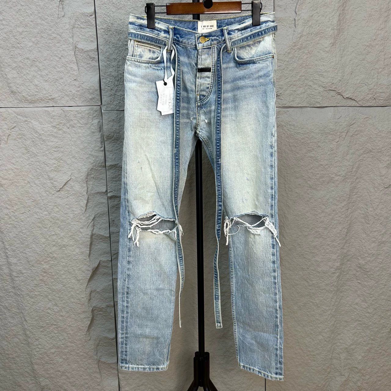 Fear of God fear of god distressed washed denim pants Size US 30 / EU 46 - 1 Thumbnail