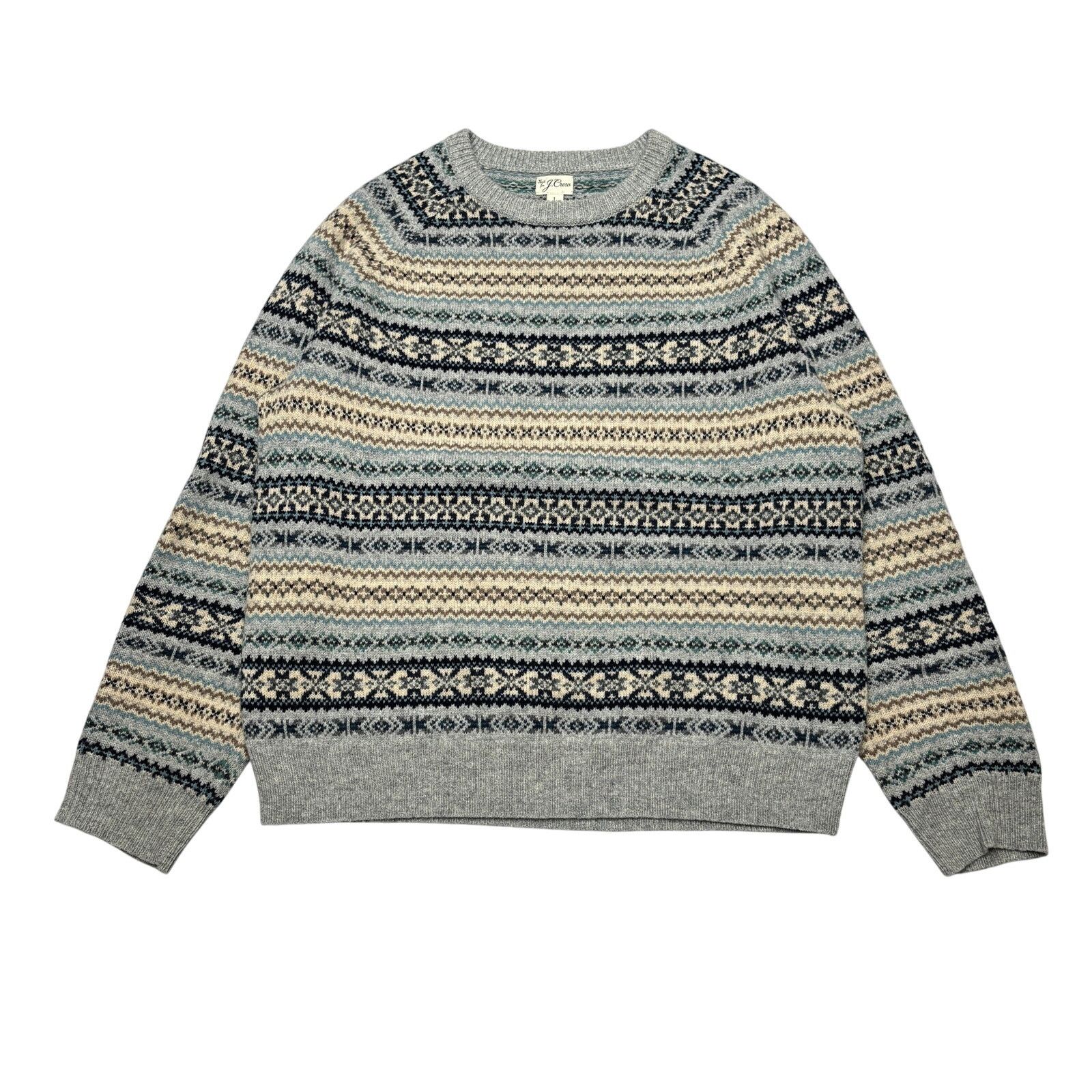 J.Crew Lamb Merino Wool Blend Fair Isle Sweater Men's Large