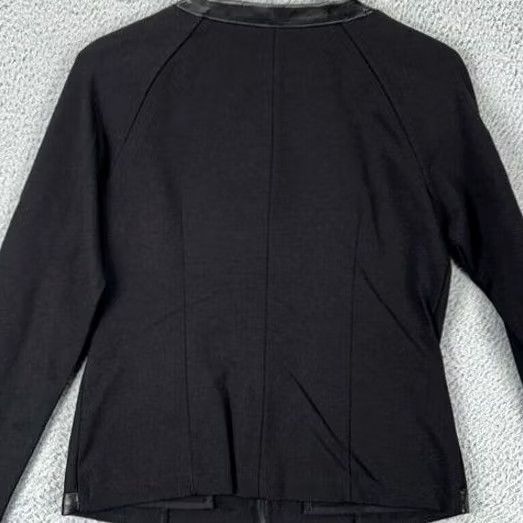 Vintage Chelsea Theodore Jacket Womens Small Black Faux Leather Trim Full Zip Coat Size S / US 4 / IT 40 - 3 Thumbnail
