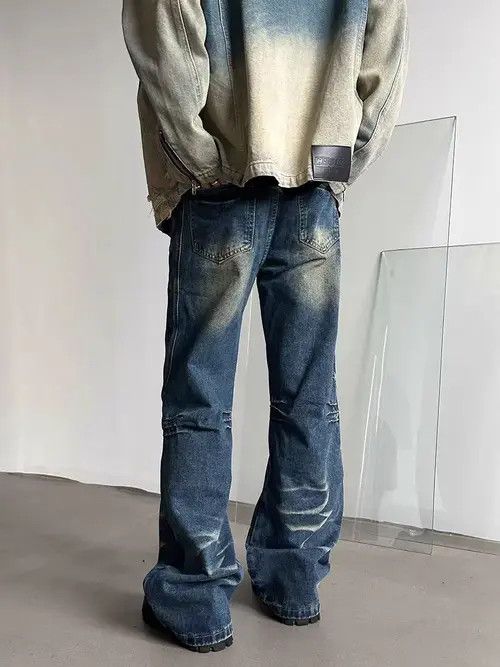 VIBE Vintage Washed Cat Whiskers Street Hip Hop Y2K Jeans Size US 34 / EU 50 - 1 Thumbnail