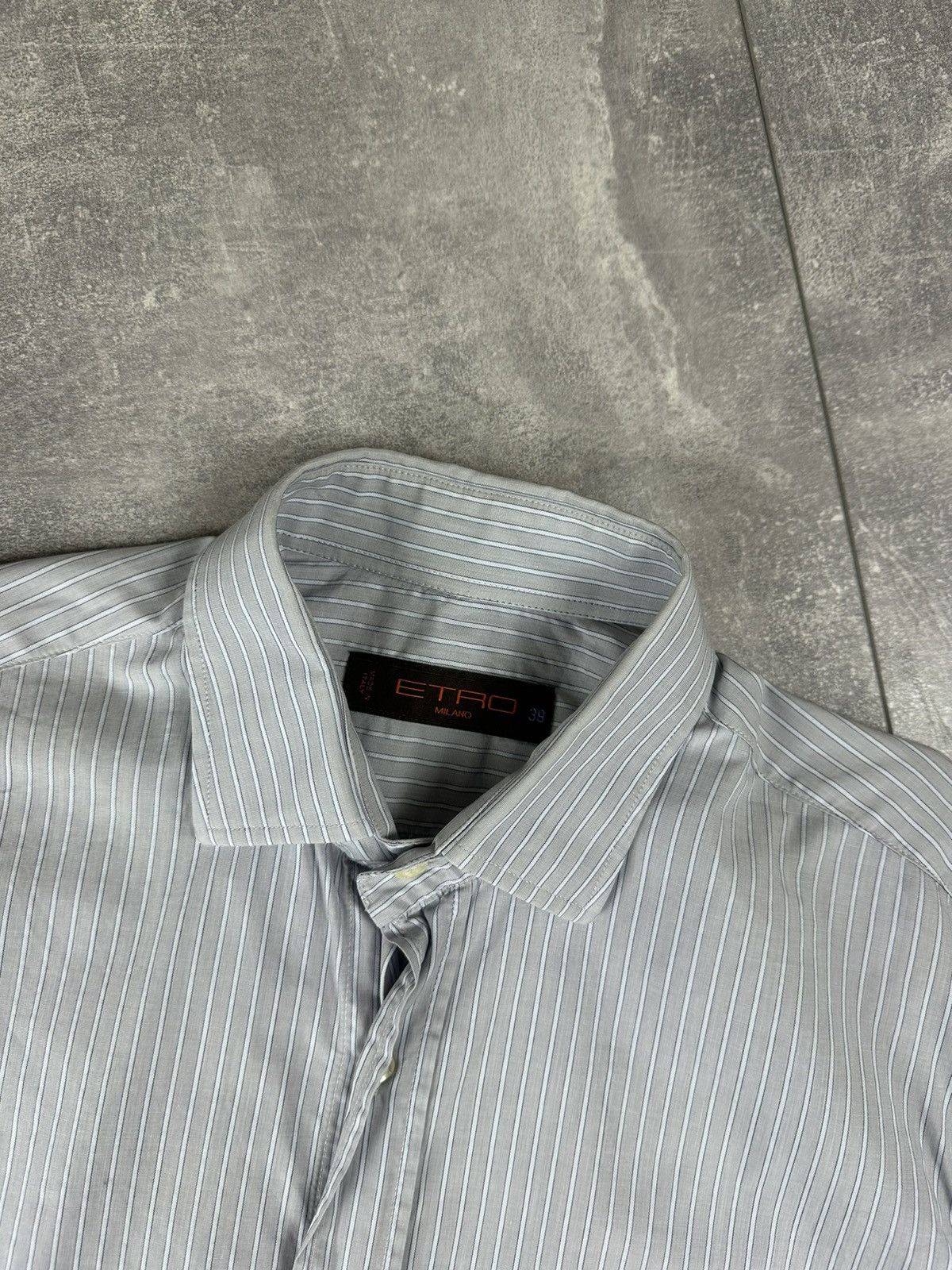 Etro Etro Mens Luxury Vintage Striped Shirt Button Up Size US L / EU 52-54 / 3 - 11 Thumbnail