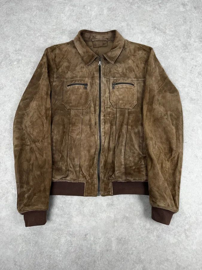 Prada AW2007 Prada Beige Brown Suede Front Pockets Leather Jacket Size US L / EU 52-54 / 3 - 1 Thumbnail