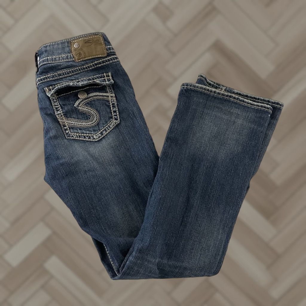 Vintage Silver Jeans Blue Bootcut Denim 28x32 Women's Medium Wash 28x32 Jeans Size 28" / US 6 / IT 42 - 1 Thumbnail