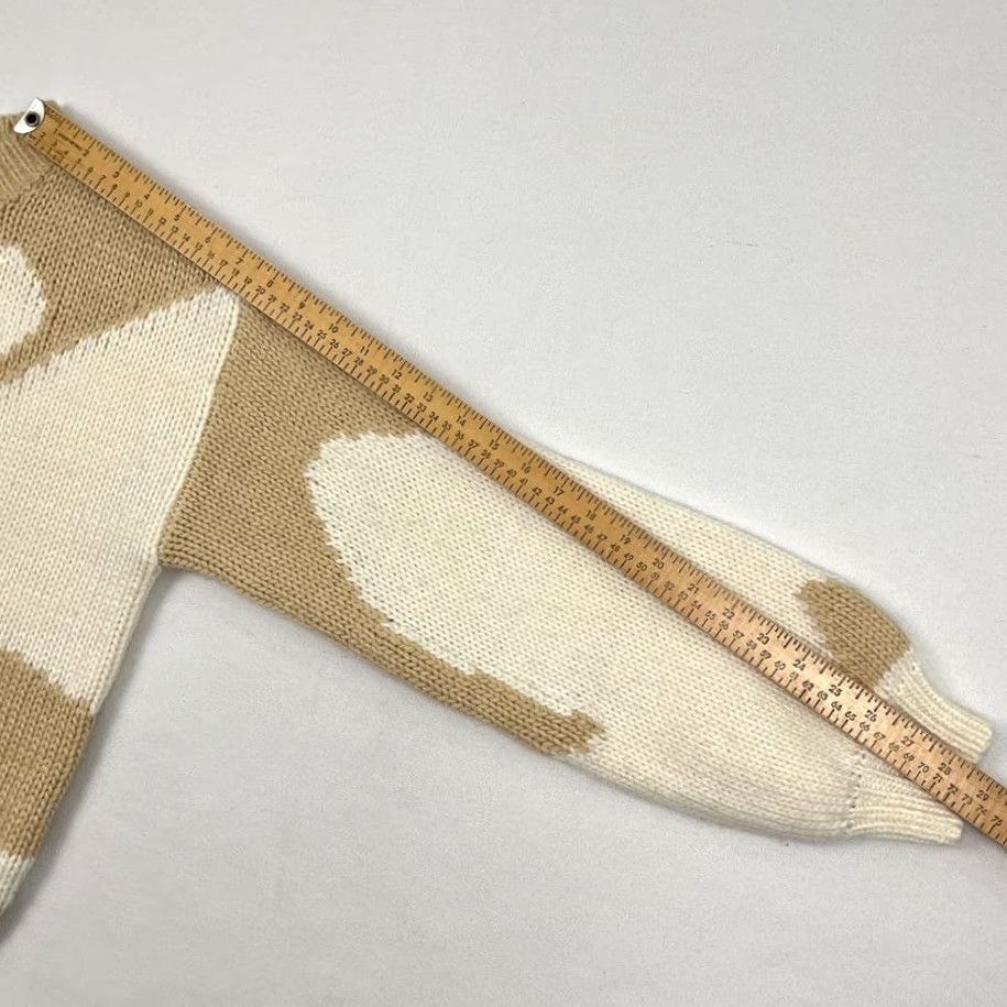 Anthropologie VINTAGE Mon Renn Farren Intarsia Sweater Womens XS UK 6 Brown White Wool Blend Knit Crew Size XS / US 0-2 / IT 36-38 - 6 Thumbnail