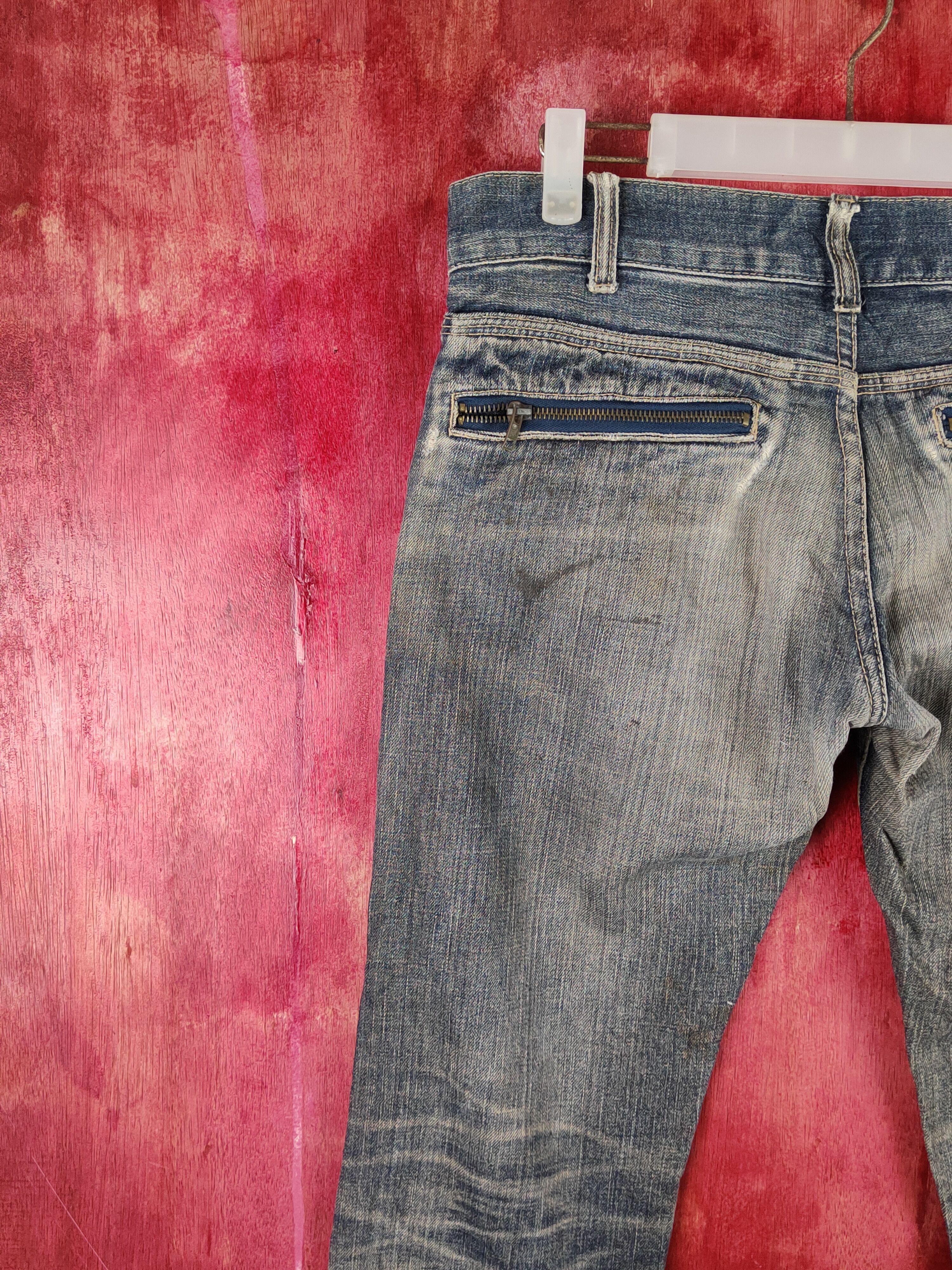 Japanese Brand Open Arms Dark Blue Faded Distressed Ripped Jeans #S2219 Size 30" / US 8 / IT 44 - 8 Thumbnail