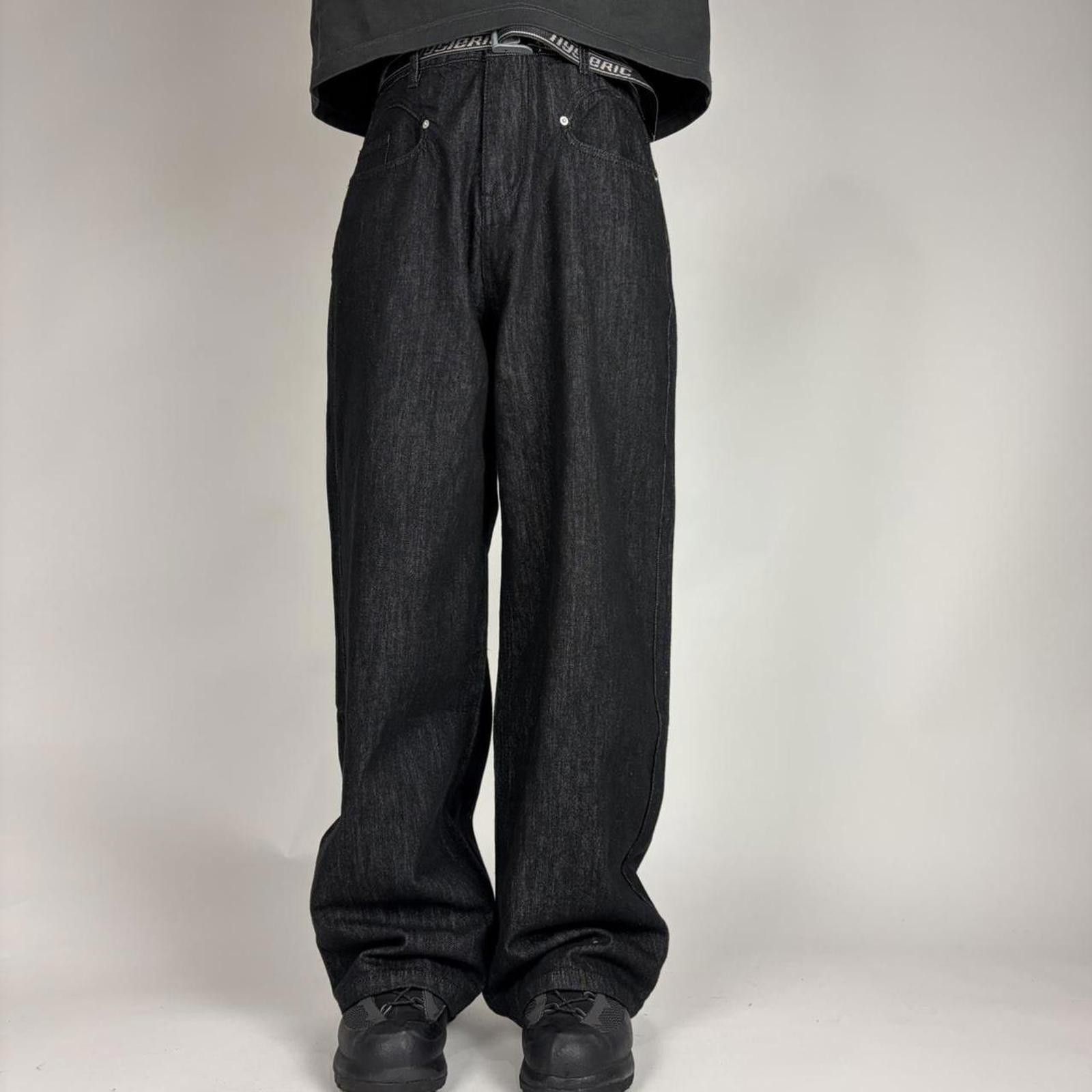 Other Wide Leg Dark Wash Raw Denim Trousers Size US 34 / EU 50 - 2 Thumbnail