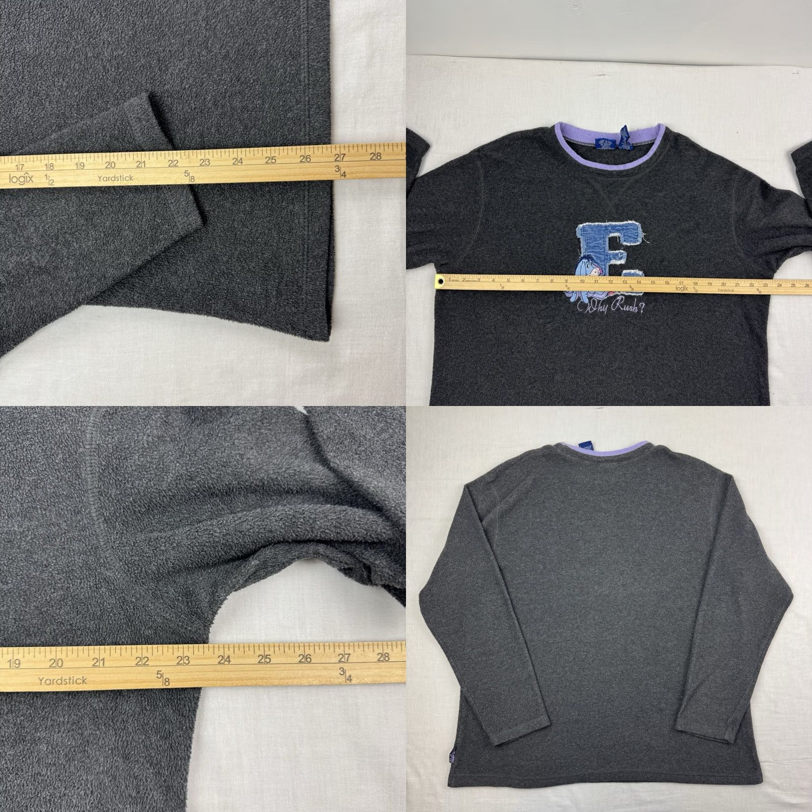 Disney VINTAGE Disney Eeyore Fleece Sweatshirt Womens XL Winnie The Pooh Why Rush 90s Y2K Size XL / US 12-14 / IT 48-50 - 8 Thumbnail