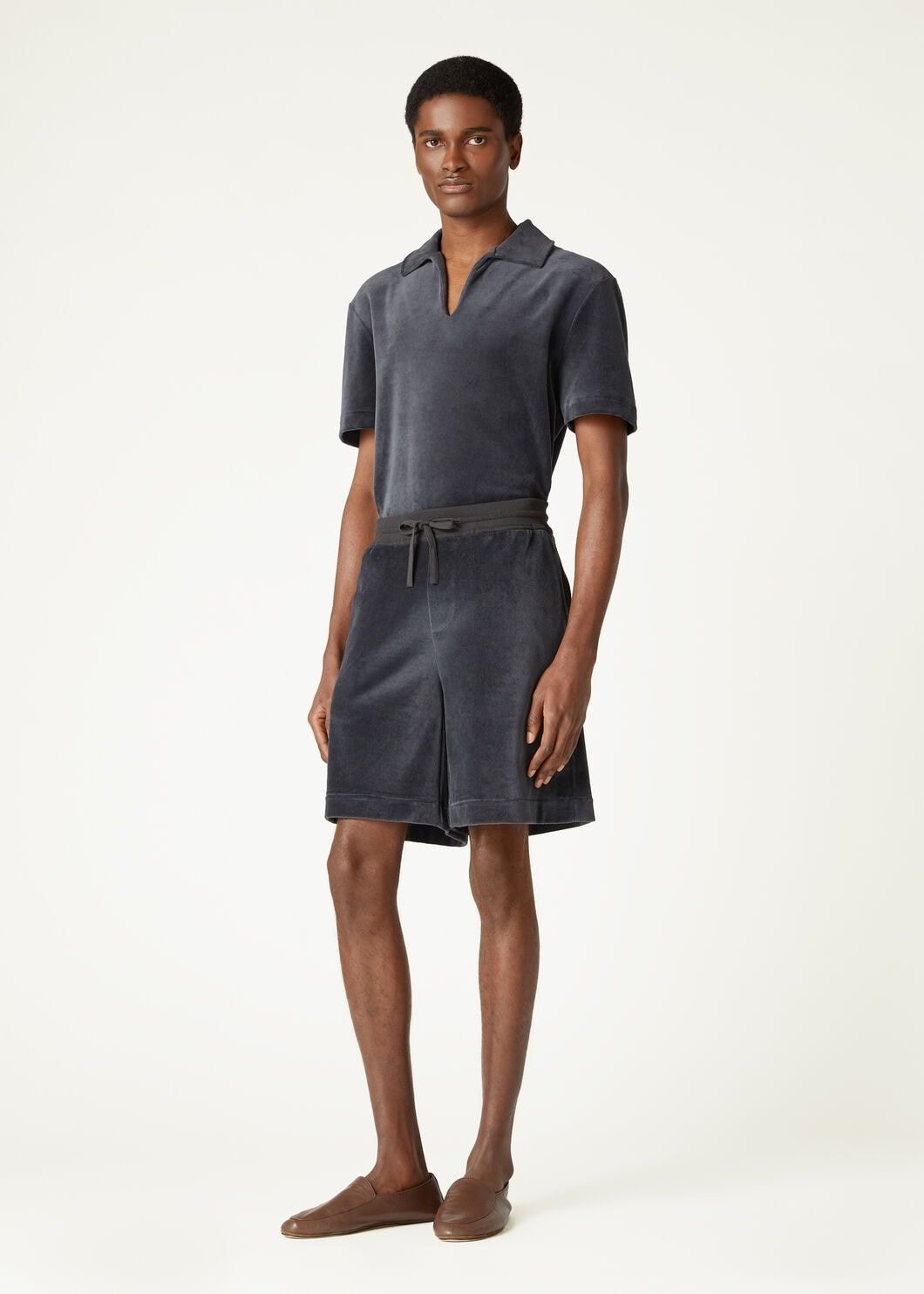 Loro Piana o1w1db10725 FAO6618 Duggia Polo Shirt in Dark Grey Size US XL / EU 56 / 4 - 2 Thumbnail