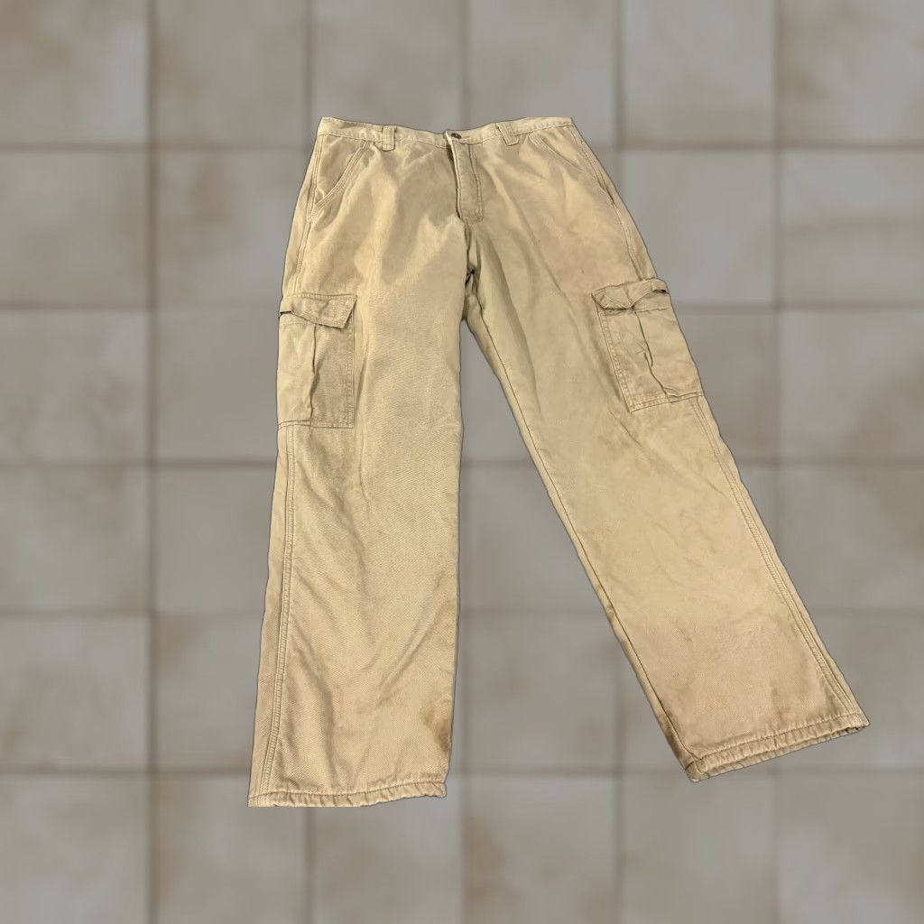Wrangler Wrangler Cargo Pants 34X30 Beige Lined Insulated Workwear Outdoor Cargo Pocket Jeans Pants Men Regular Size 34 Beige Size US 34 / EU 50 - 1 Thumbnail