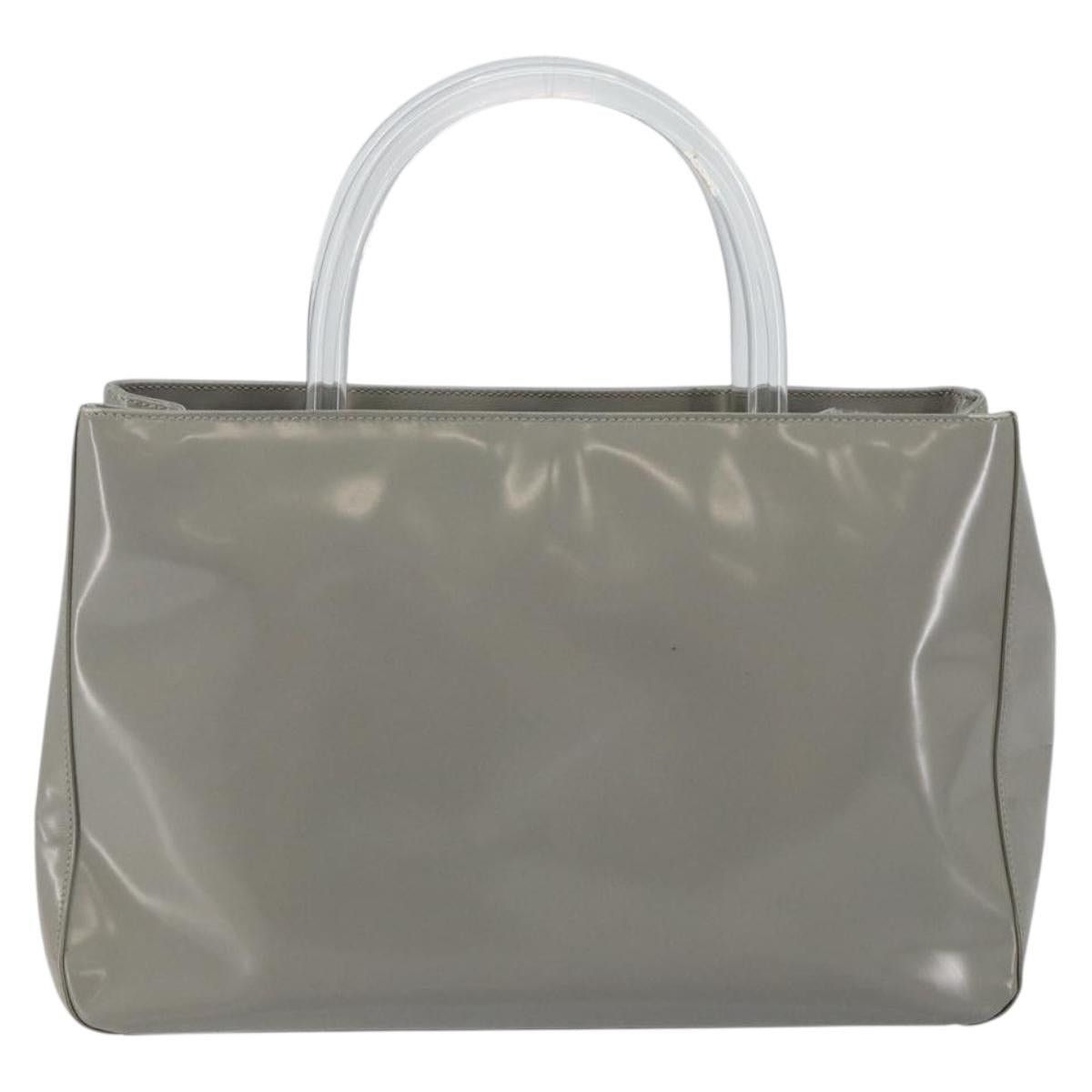 Prada PRADA Hand Bag Enamel Gray Silver Size ONE SIZE - 3 Thumbnail