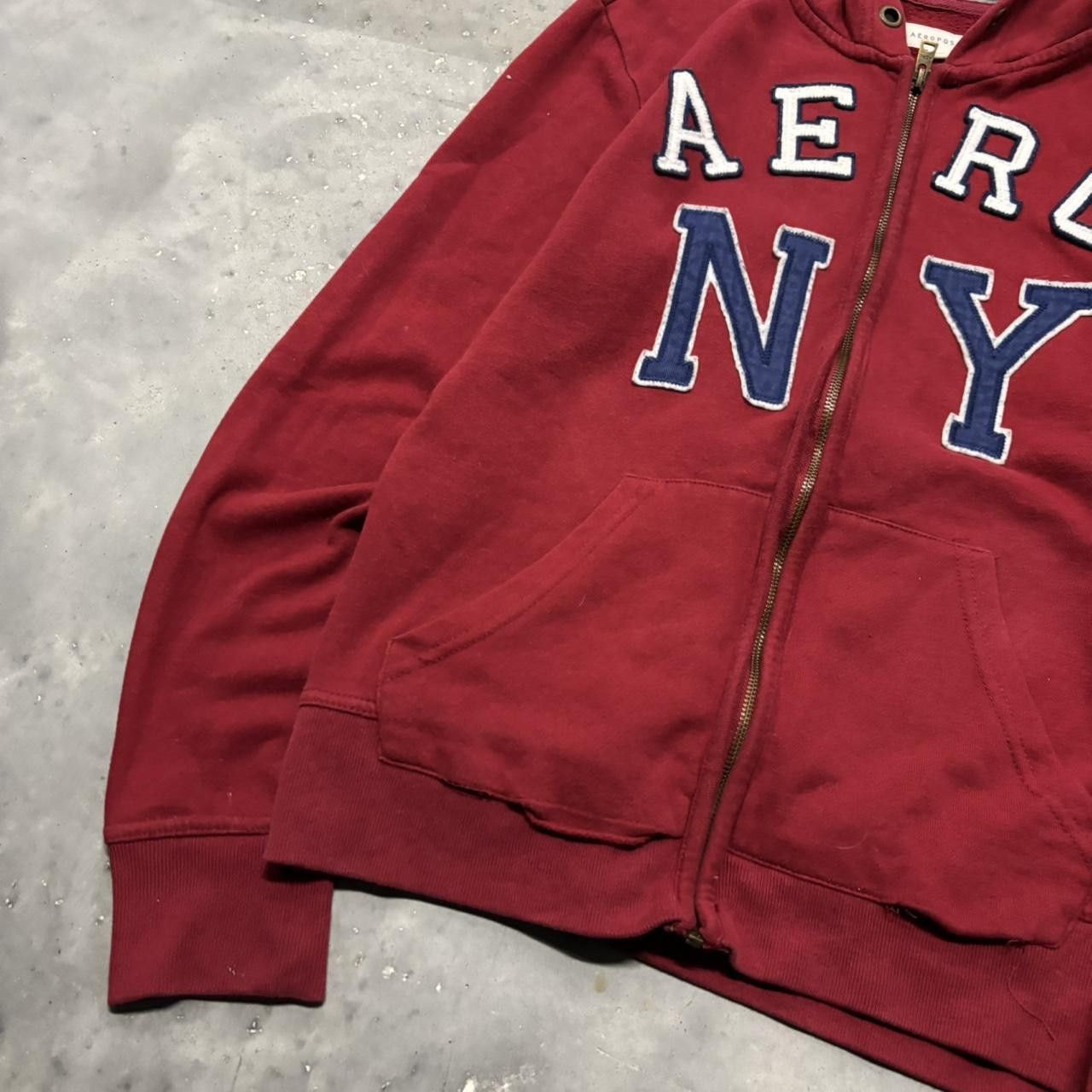 Aeropostale × Vintage Crazy Vintage Y2K/2000s Red Aeropostale NY Skater Streetwear Zip Up Hoodie! Size US XS / EU 42 / 0 - 3 Thumbnail