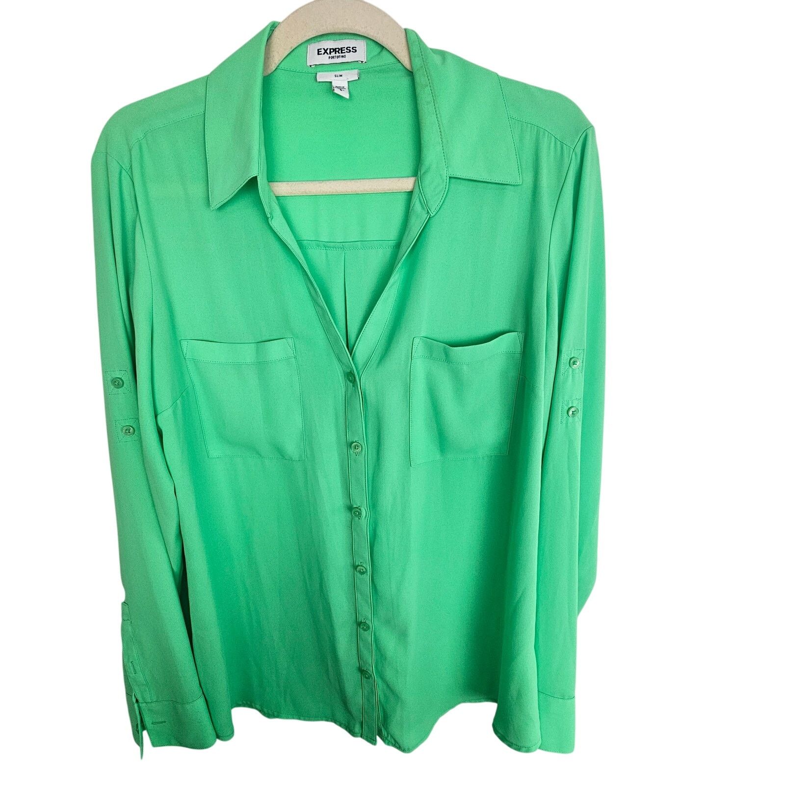 Express Express Womens Portofino Shirt L Slim Fit Career Corp Office Size L / US 10 / IT 46 - 1 Thumbnail
