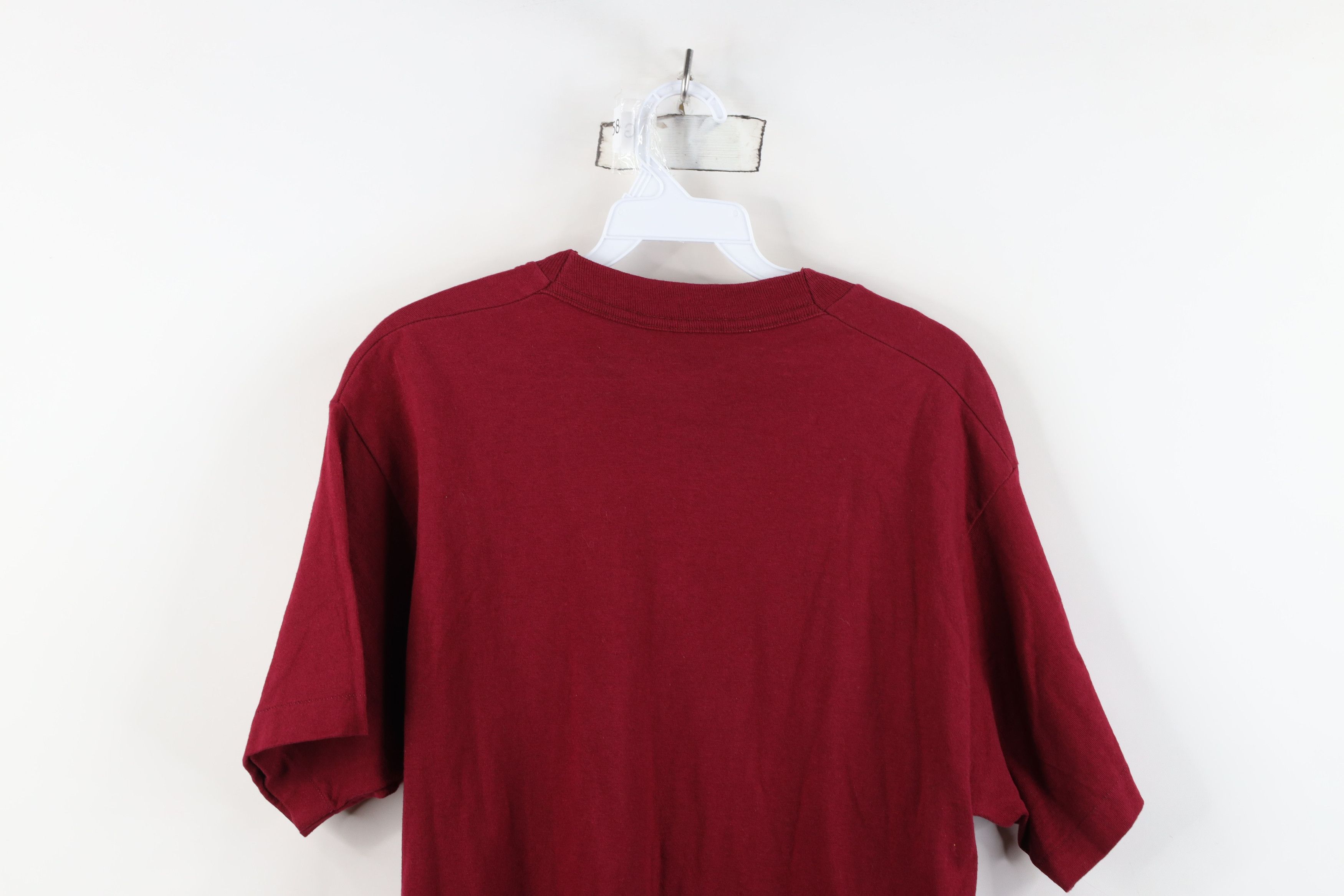 Vintage Vintage 90s Quaker Oatmeal Oats T-Shirt Burgundy Cotton USA Size US L / EU 52-54 / 3 - 12 Thumbnail